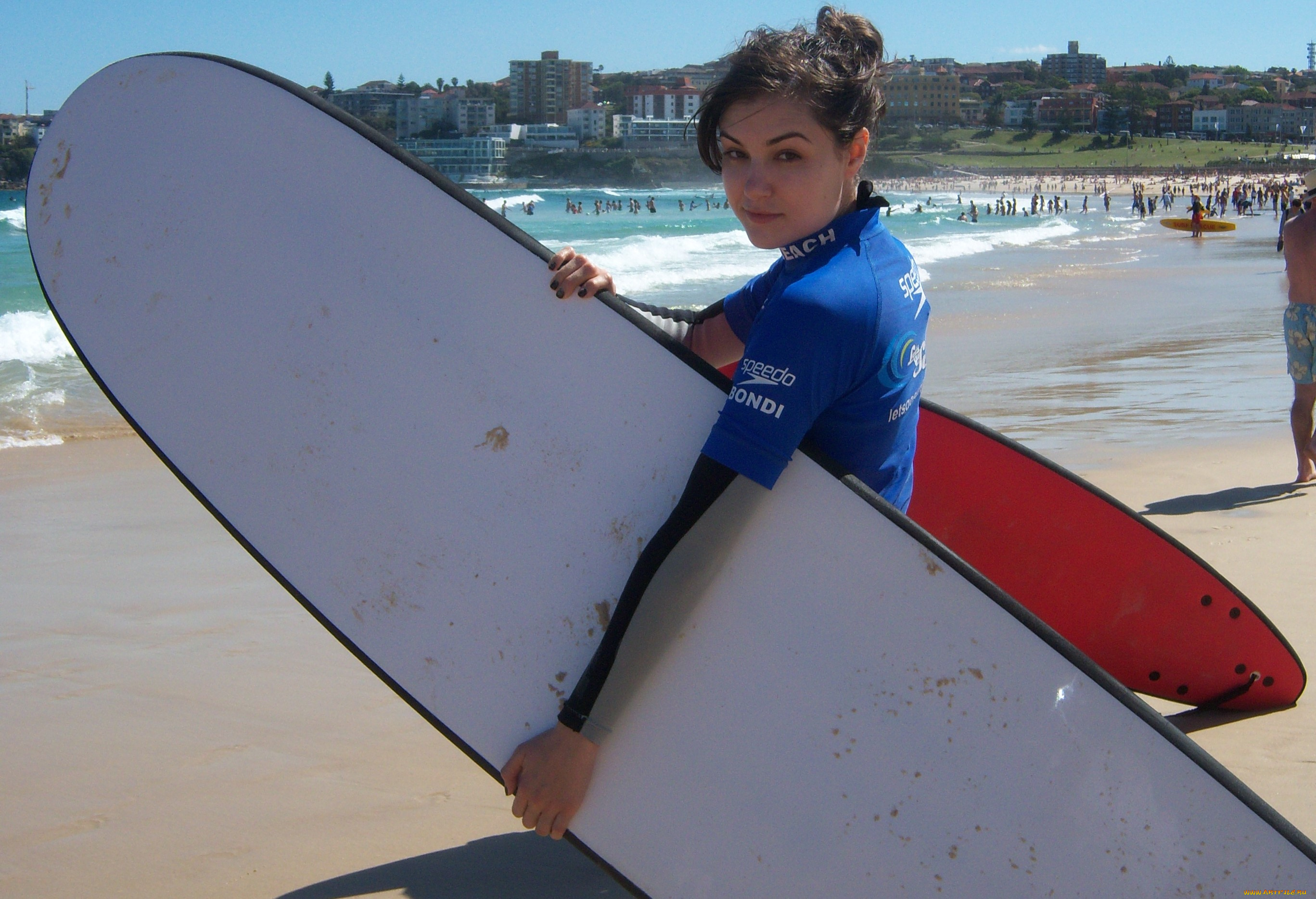 девушки, sasha, grey, , marina, ann, hantzis, шатенка, серф, берег, пляж, здания