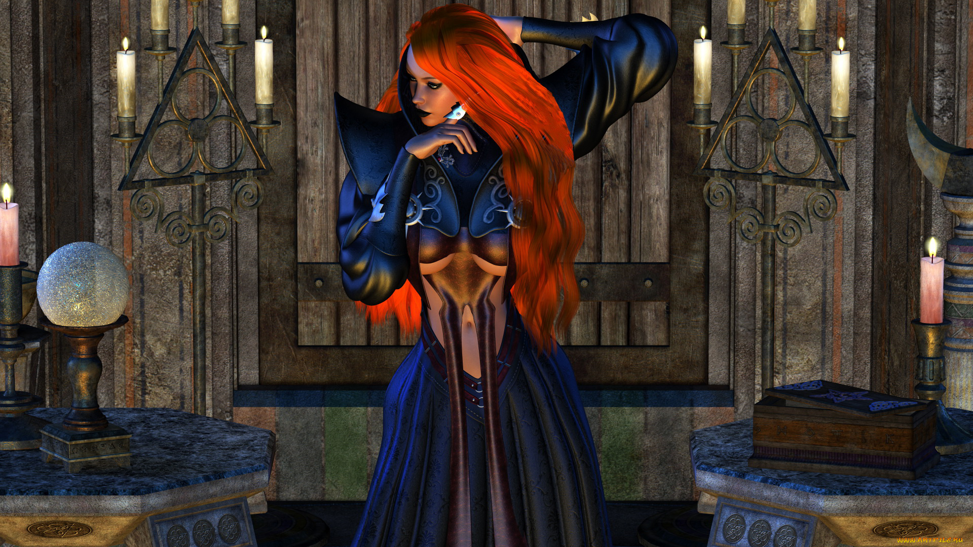 3д, графика, фантазия, , fantasy, девушка, фон, платье