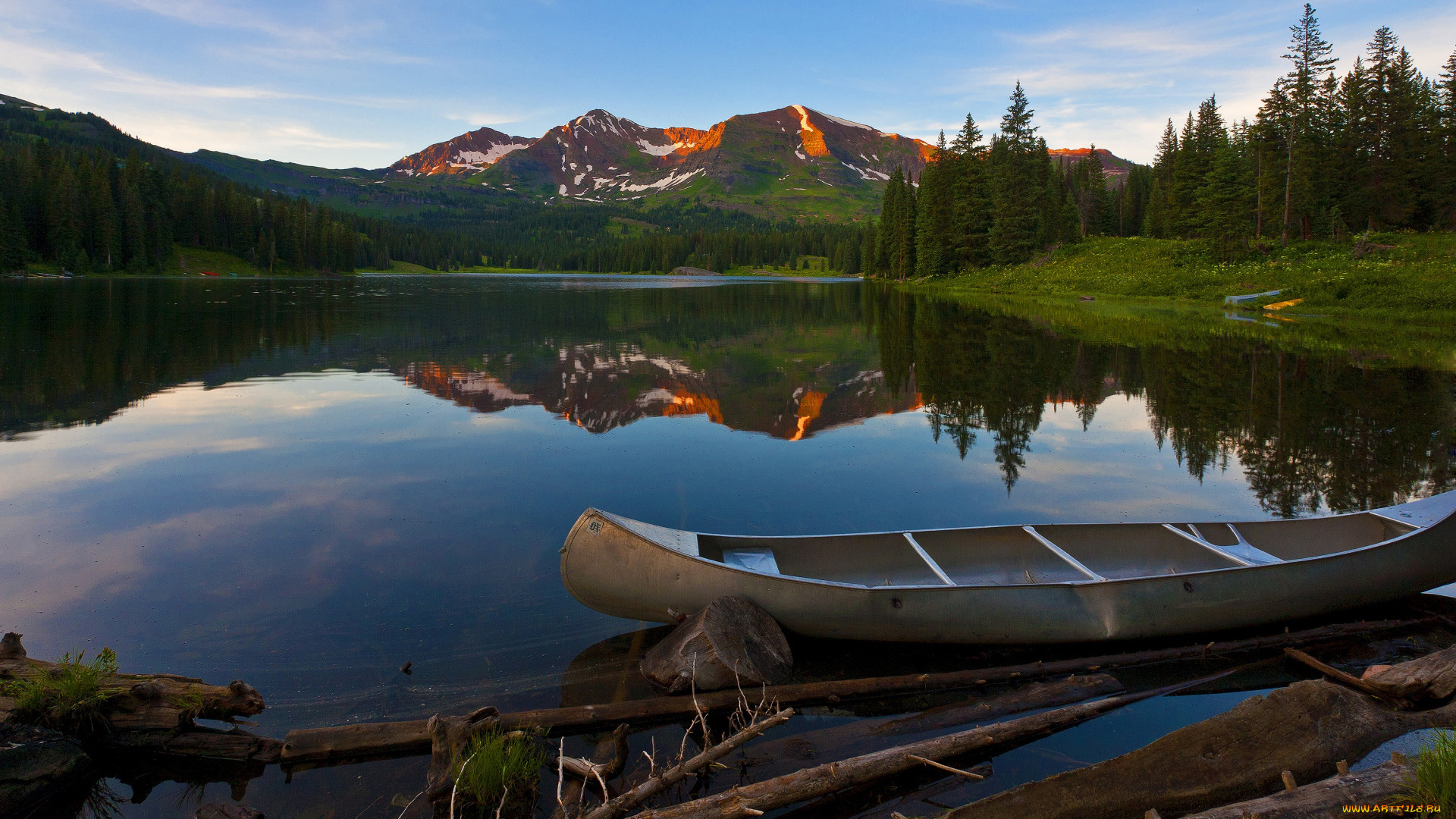 корабли, лодки, , шлюпки, горы, озеро, лодка, отражение
