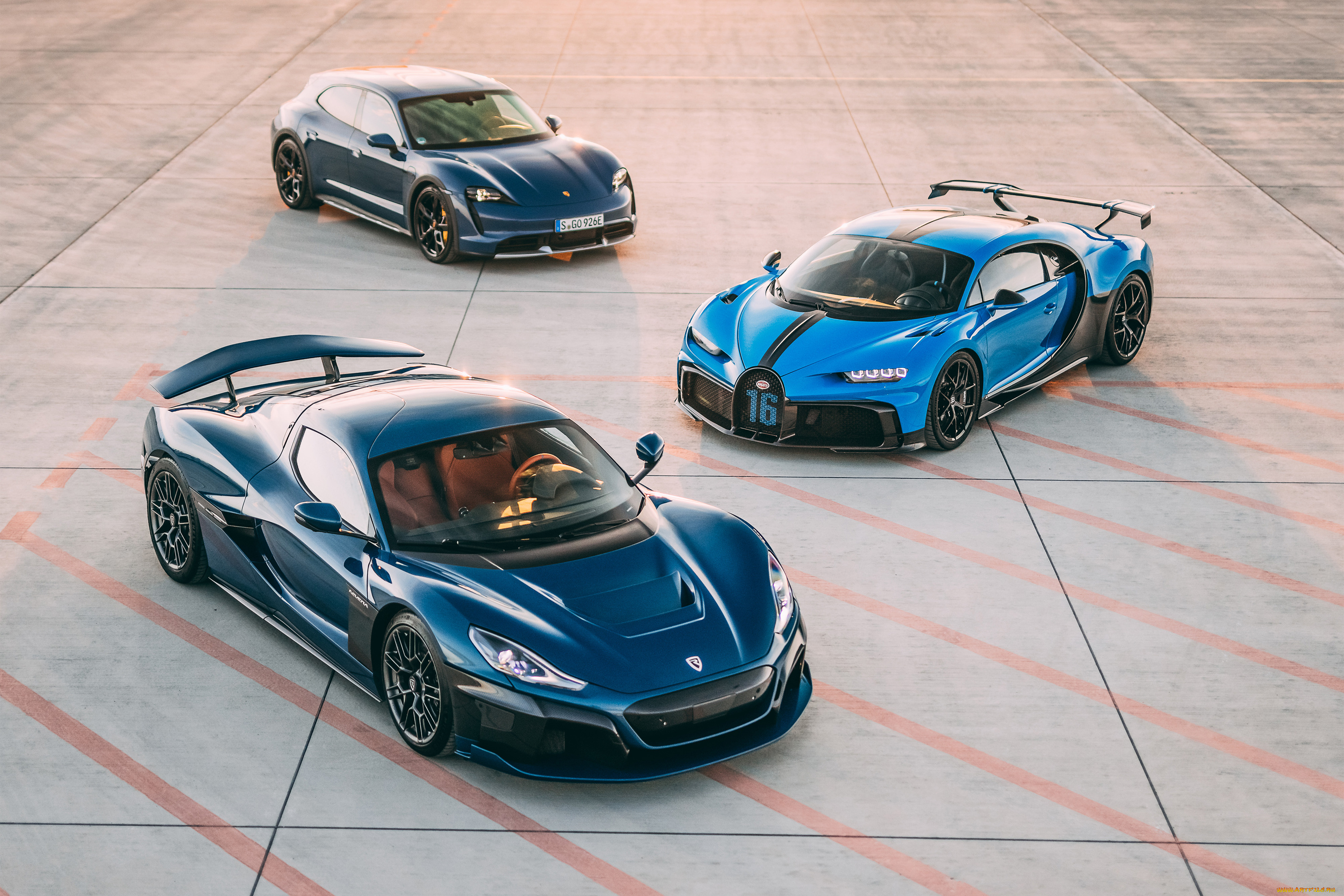 автомобили, разные, вместе, rimac, bugatti, porsche