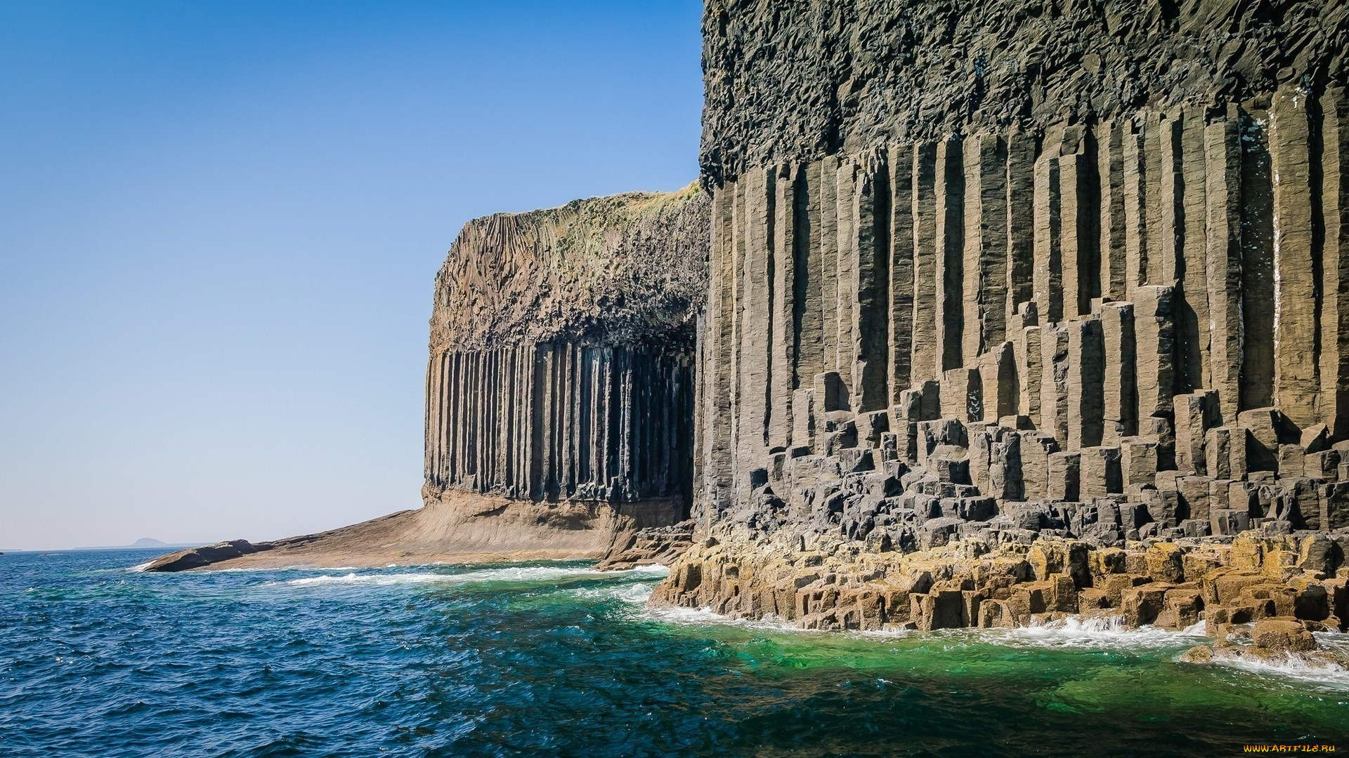 isle, of, staffa, scotland, природа, побережье, isle, of, staffa