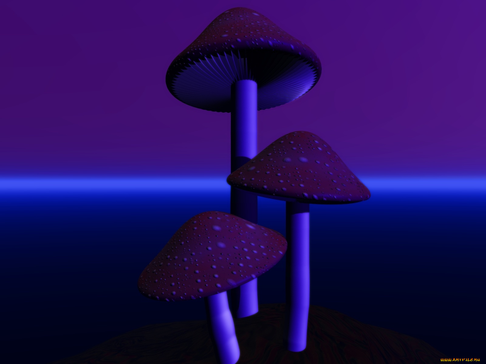 3д, графика, nature, landscape, природа, грыбы, сирий