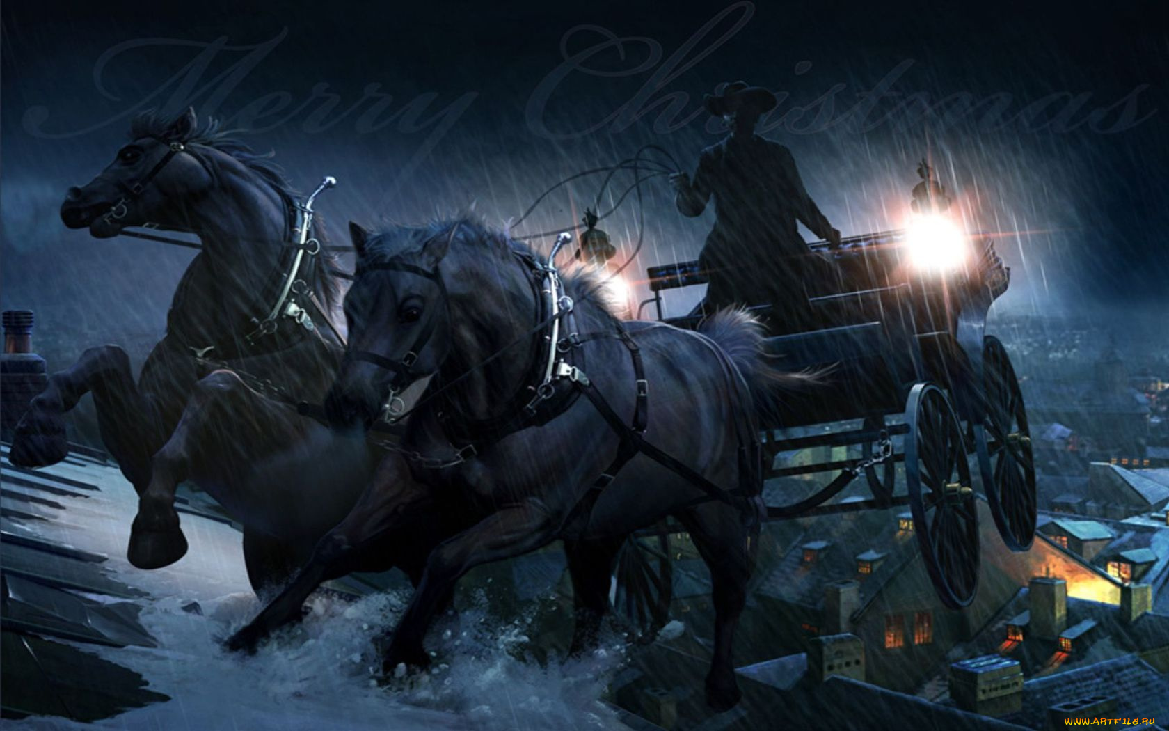 фэнтези, иные, миры, времена, город, кони, карета