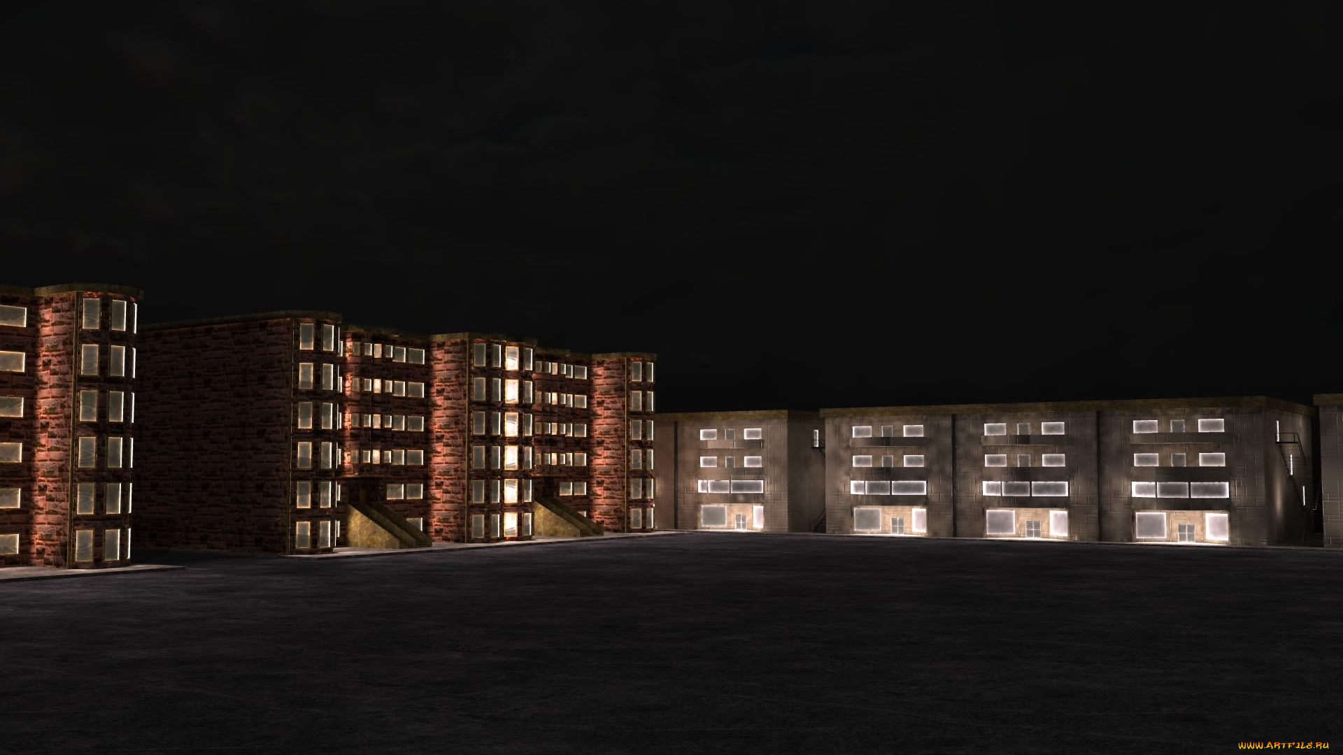 3д, графика, architecture, архитектура, тёмный, дома