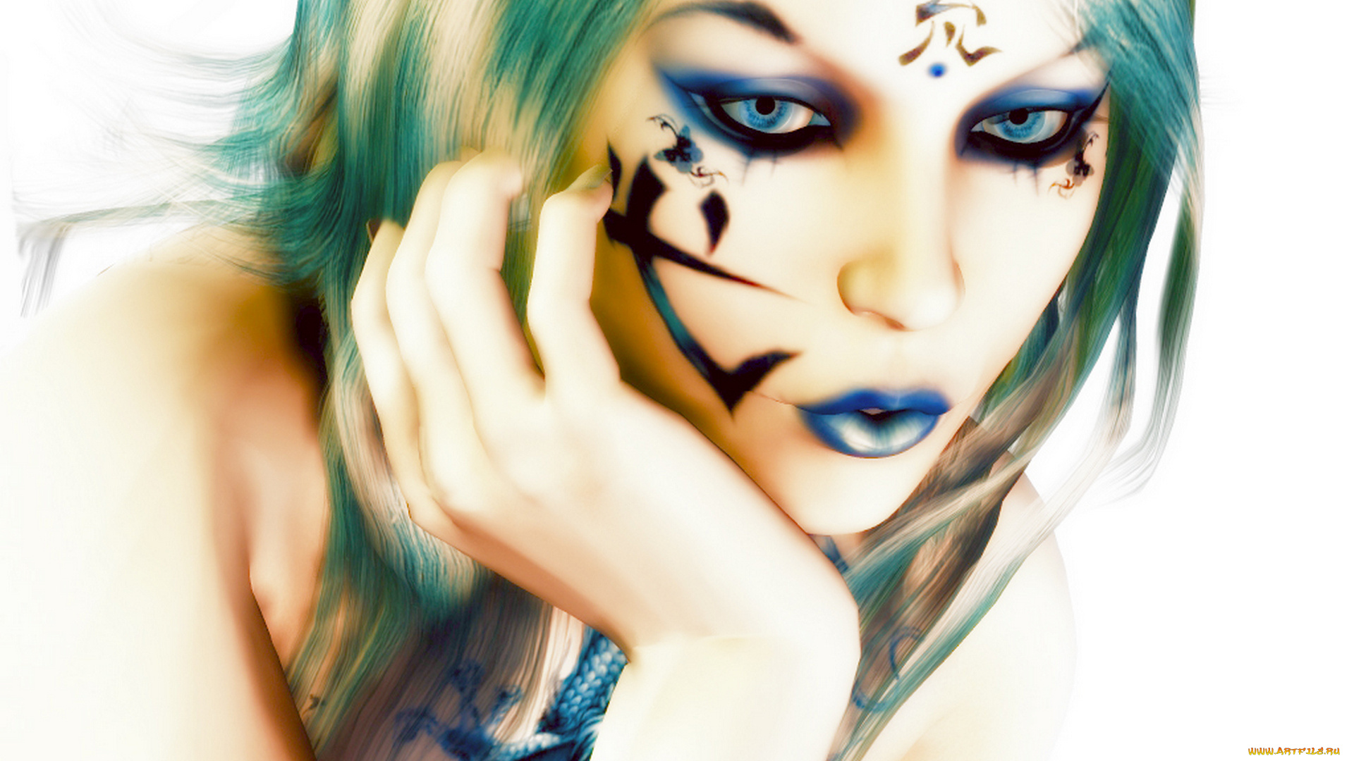 3д, графика, portraits, портрет, тату