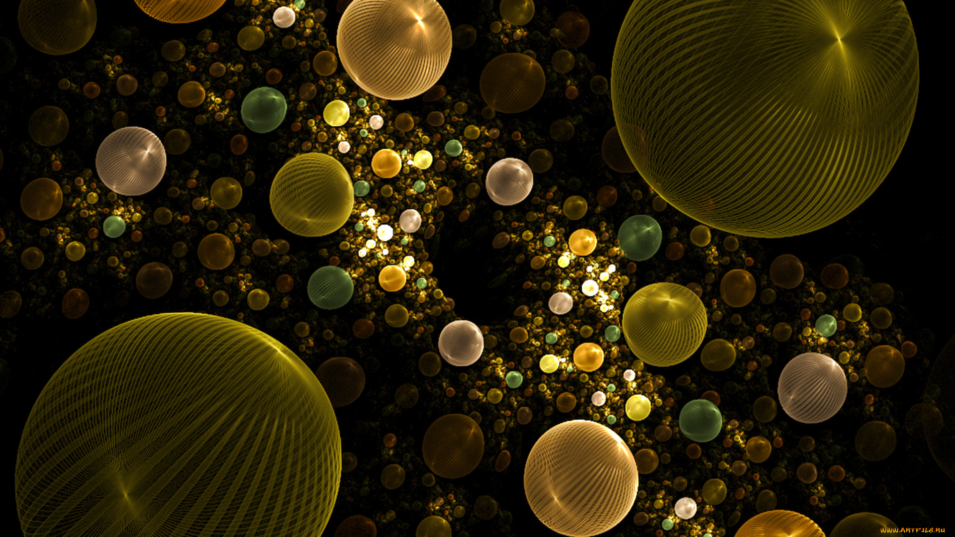 3д, графика, шары, абстракция, узор