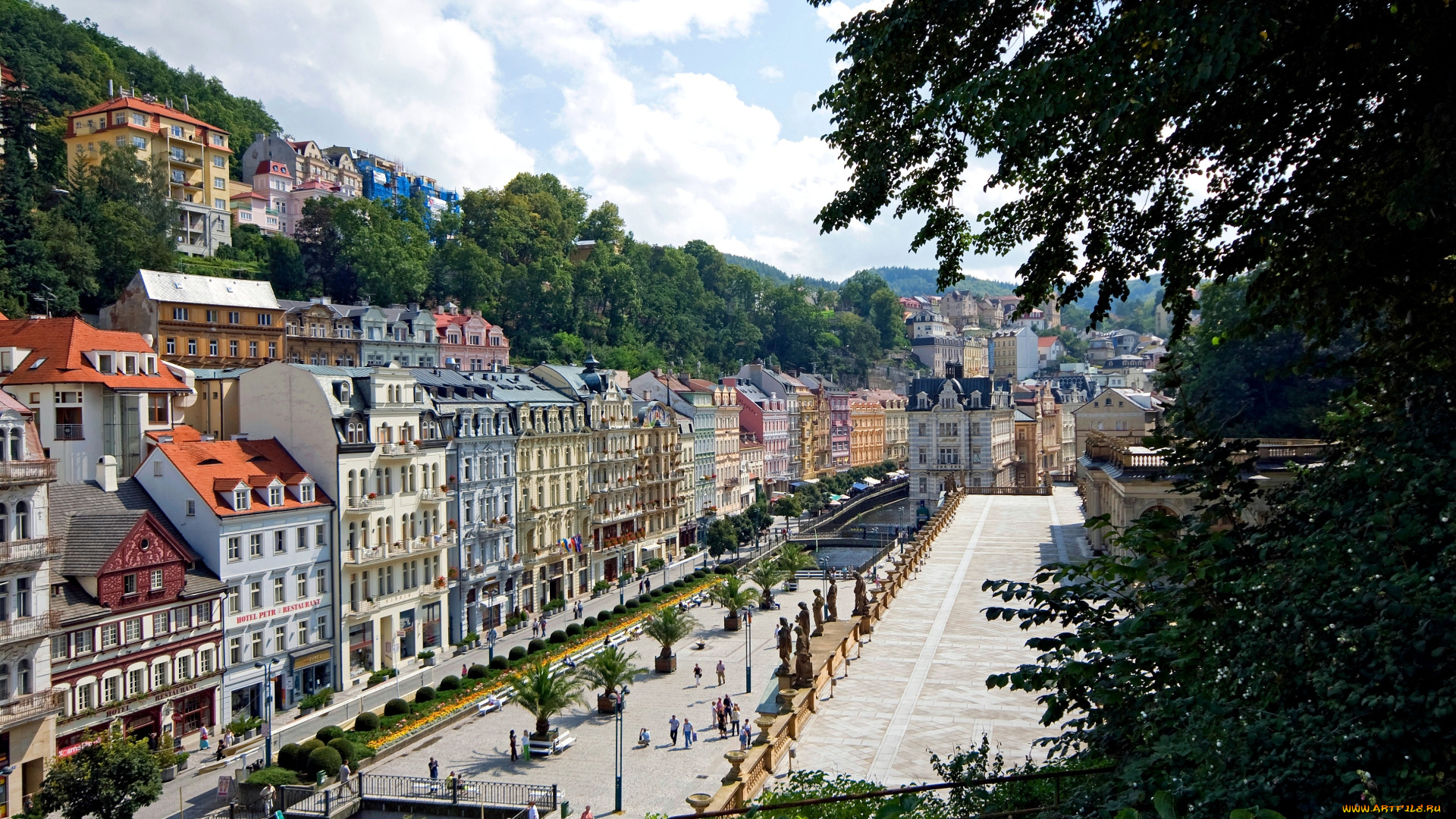 карловы, вары, Чехия, города, улицы, площади, набережные, площадь, дома, разноцветный