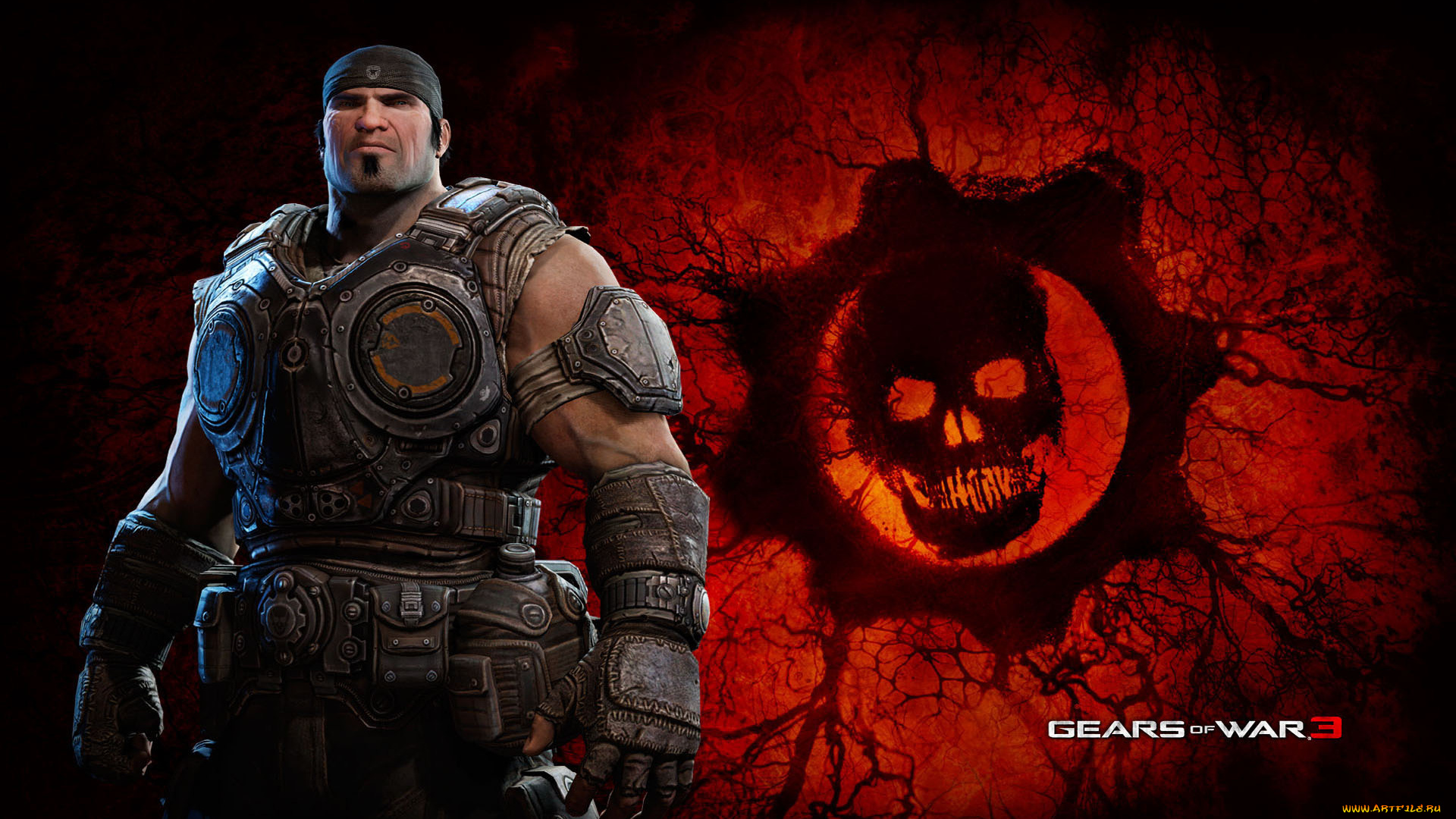 видео, игры, gears, of, war, воин, череп