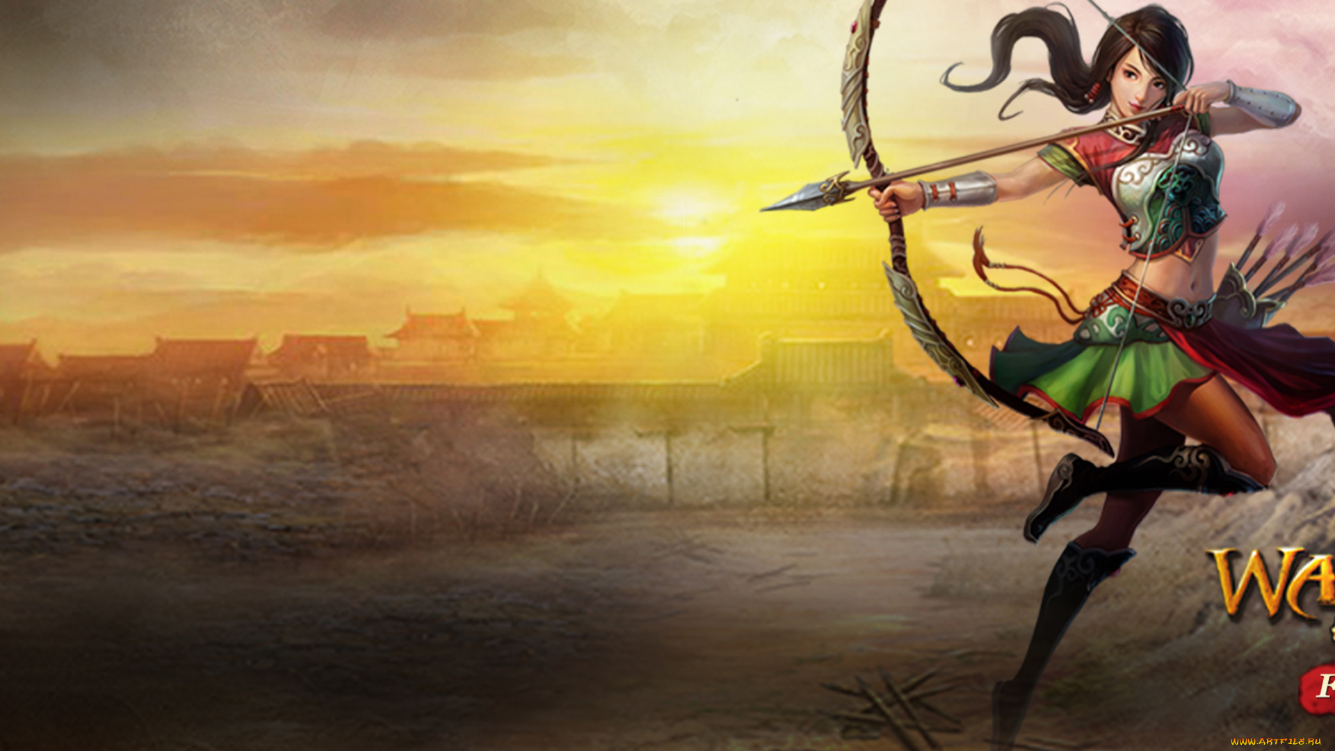 видео, игры, the, warlords, девушка, лул, дома, ров