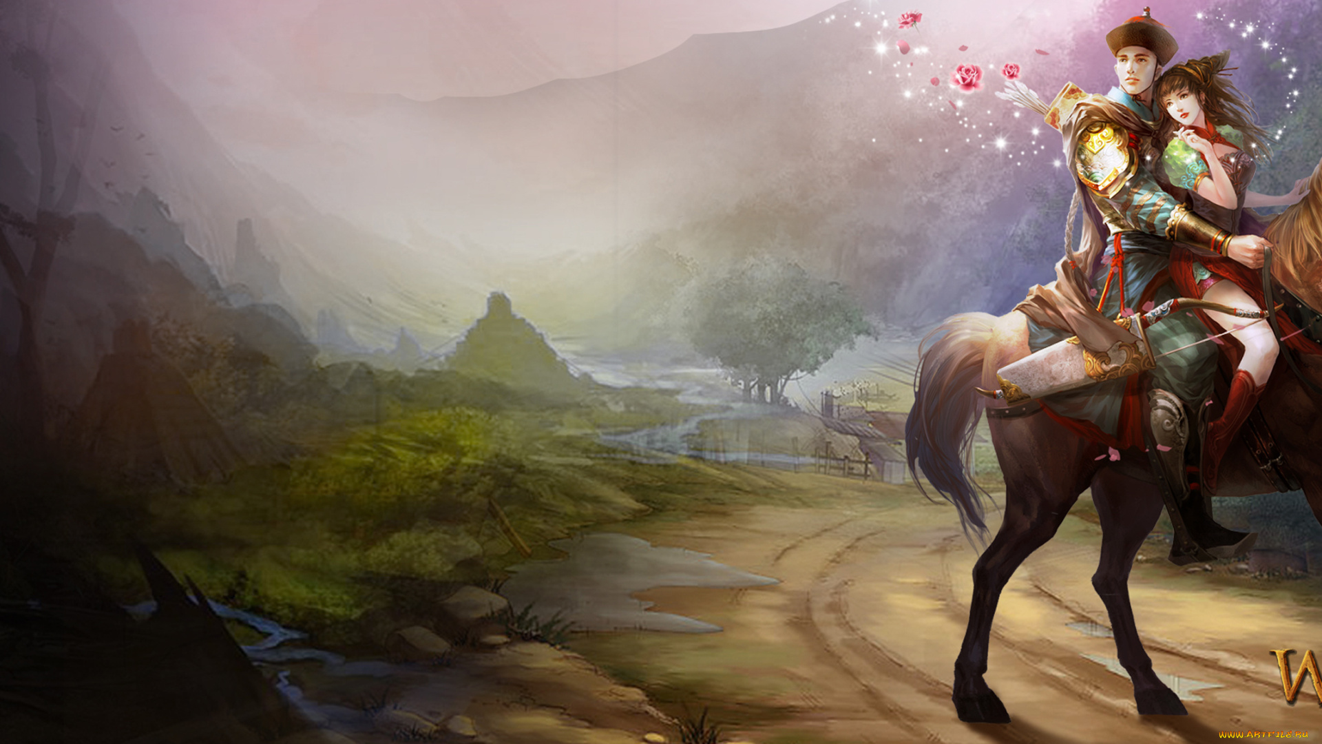 видео, игры, the, warlords, лошадь, всадники, дорога