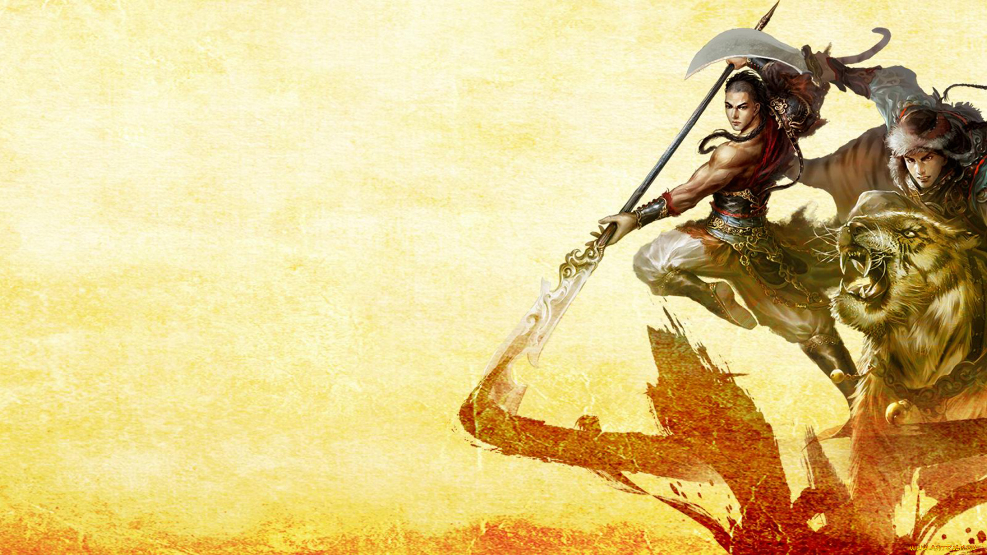 видео, игры, the, warlords, зонт, воины, тигр