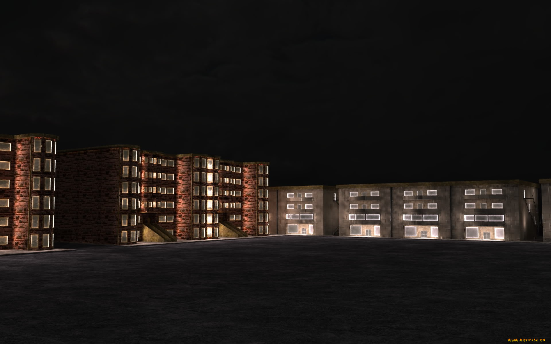 3д, графика, architecture, архитектура, тёмный, дома