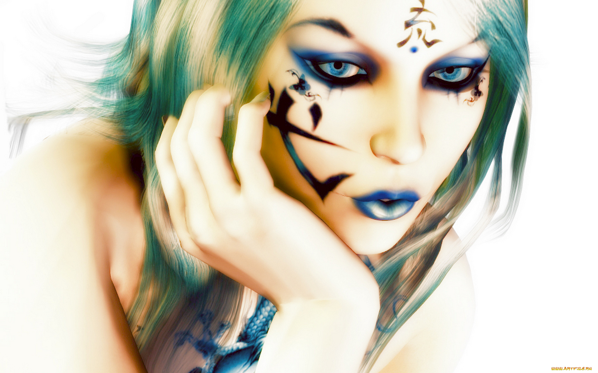 3д, графика, portraits, портрет, тату