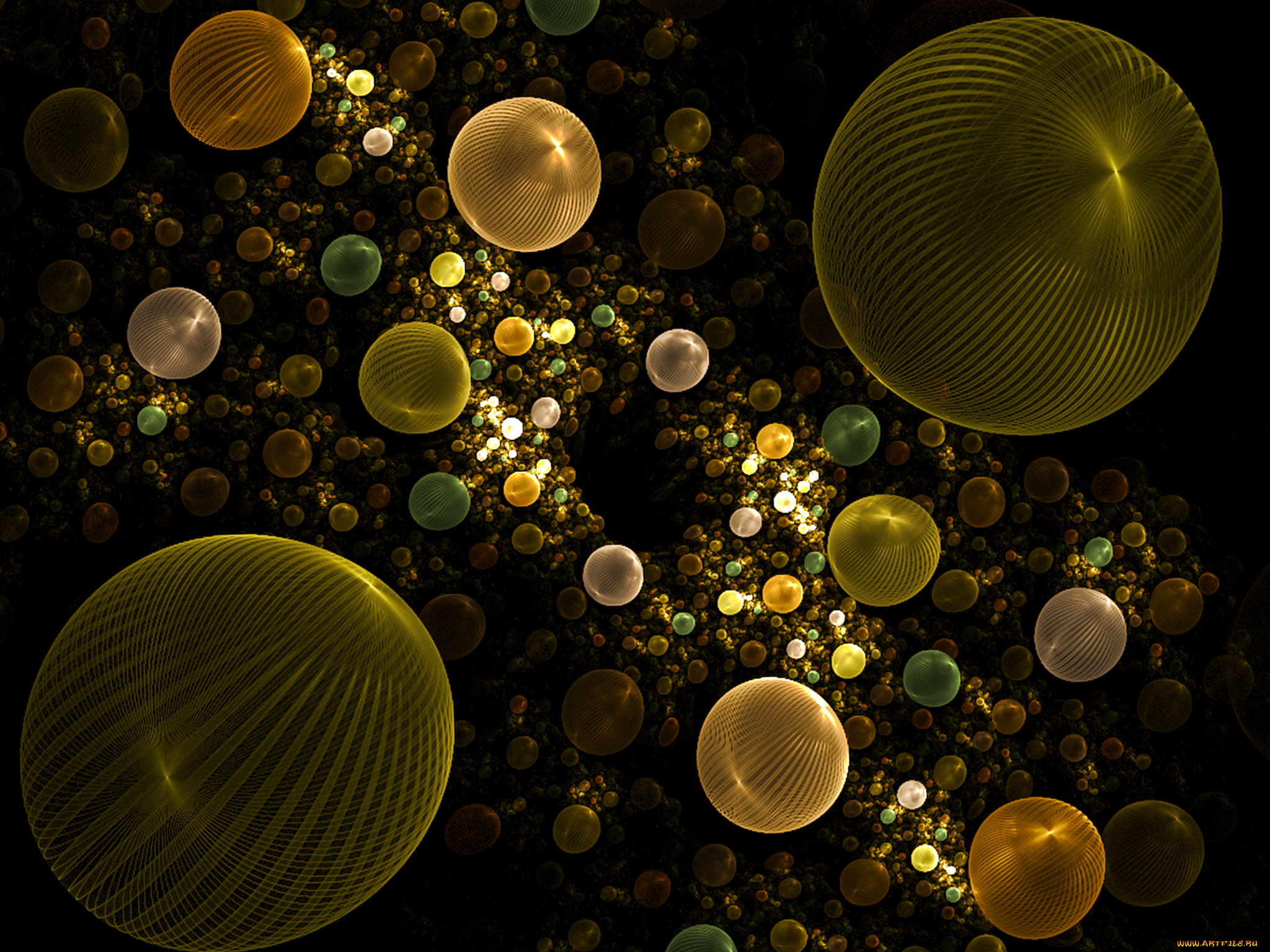 3д, графика, шары, абстракция, узор
