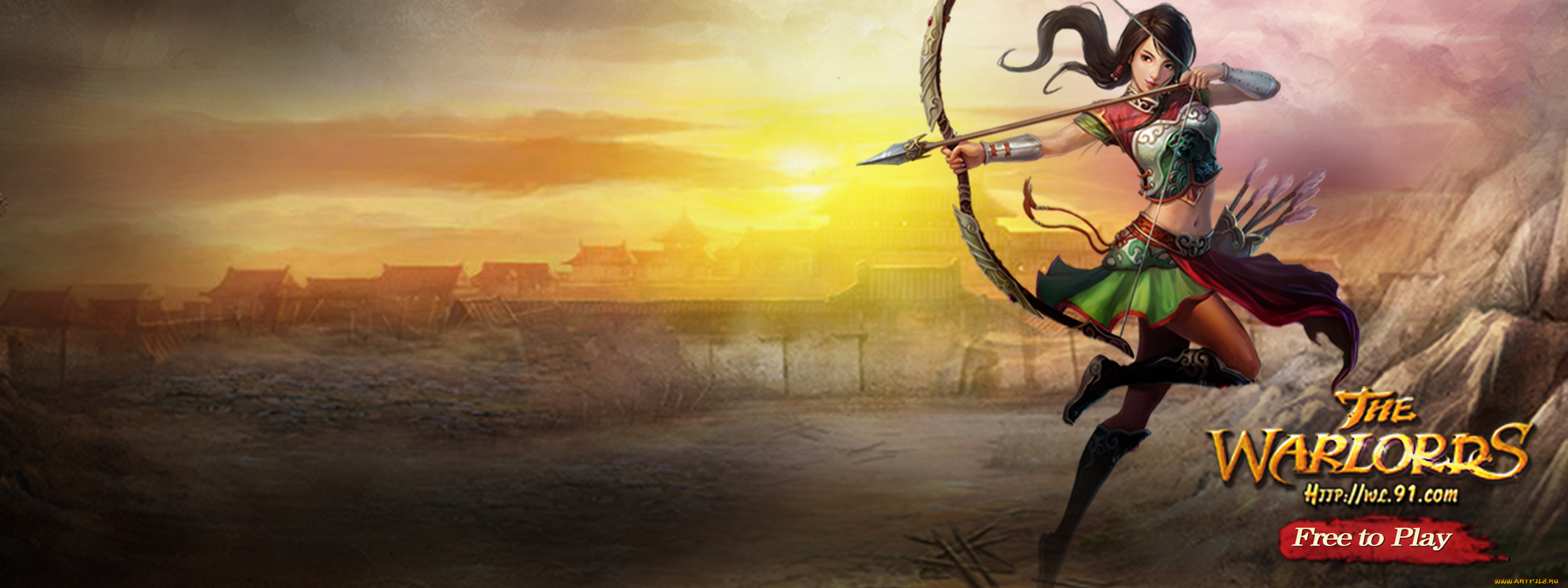 видео, игры, the, warlords, девушка, лул, дома, ров