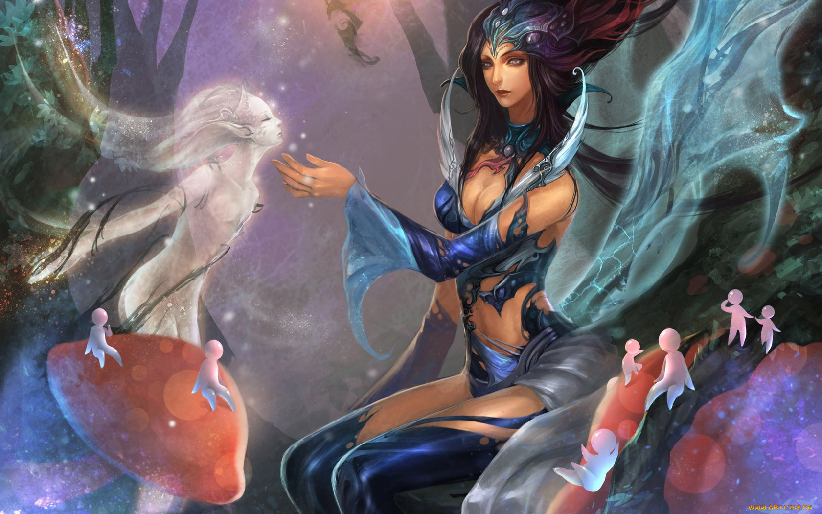 фэнтези, призраки, касание, духи, лес, магия, призрак