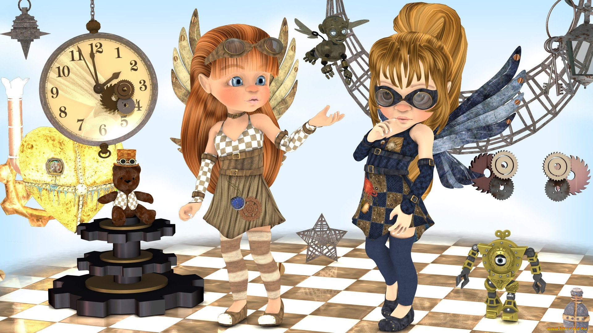 3д, графика, fantasy, фантазия, a, spunky, duo