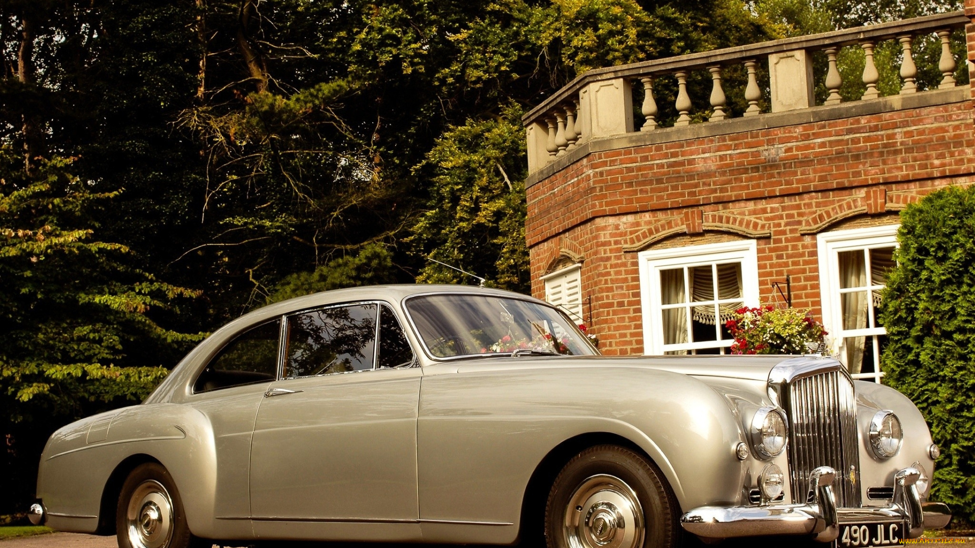 автомобили, классика, автомобиль, дом, деревья