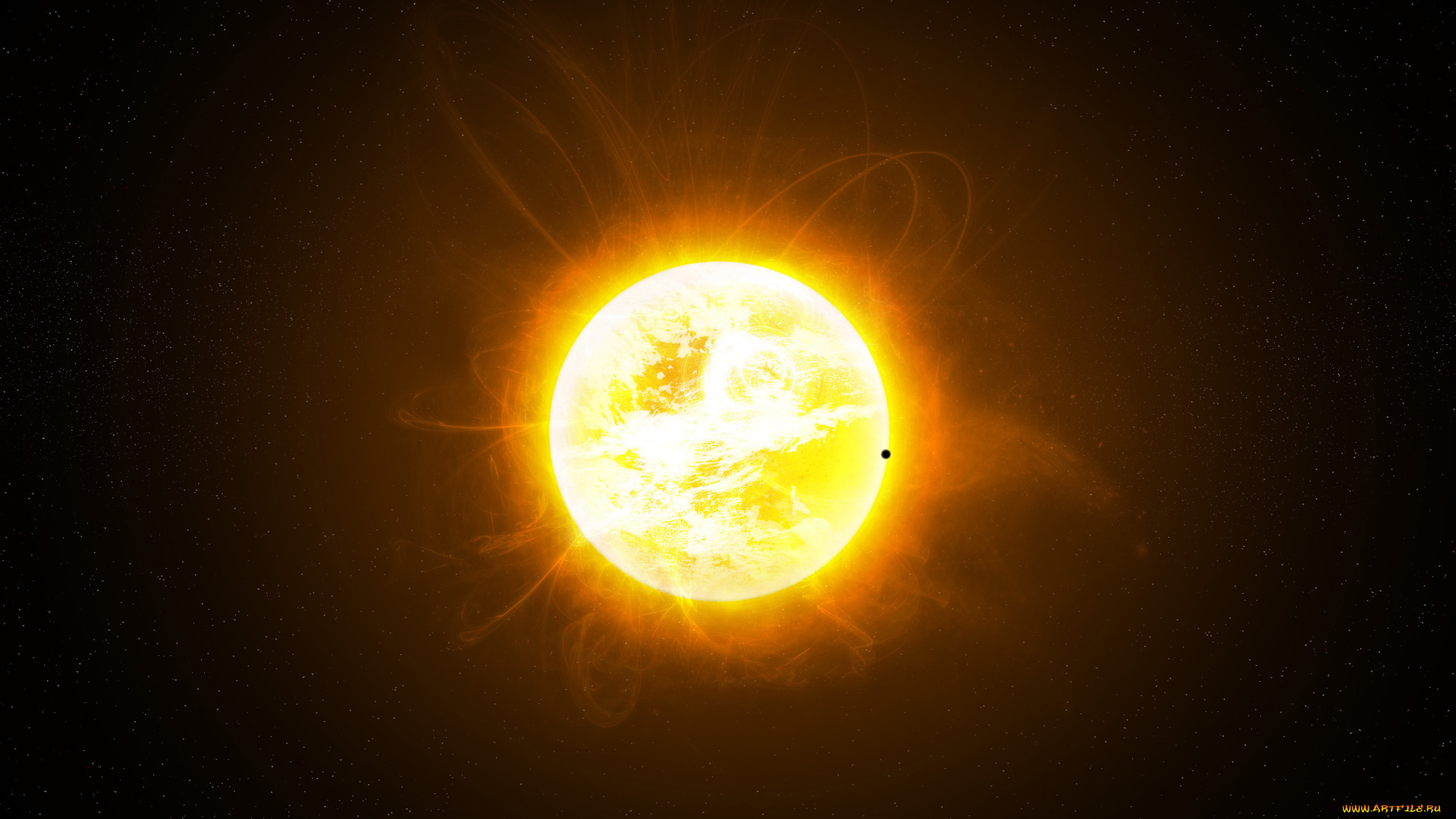 космос, арт, солнце, плазма, планета