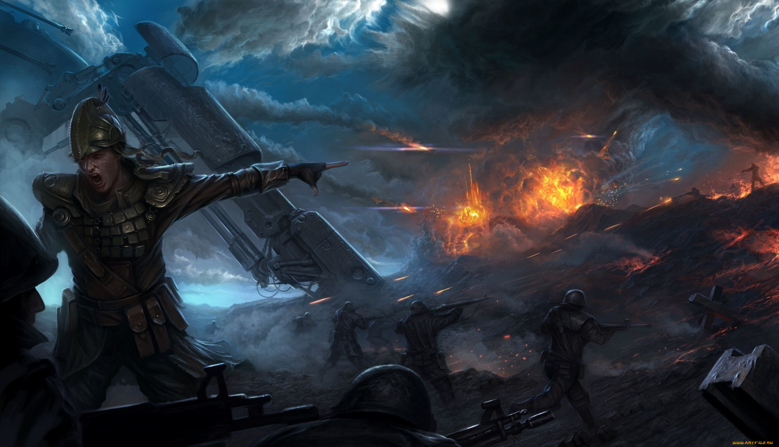 фэнтези, люди, бой, сражение