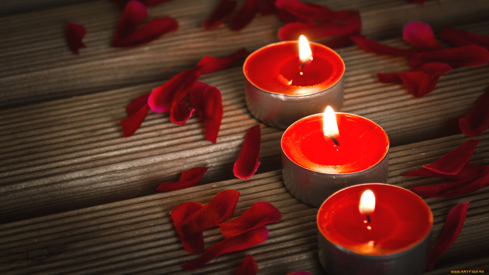 разное, свечи, пламя, лепестки