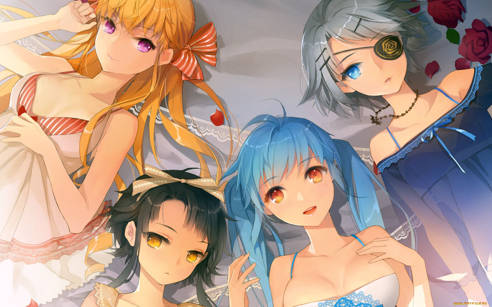 sword, girls, аниме, взгляд, девушки