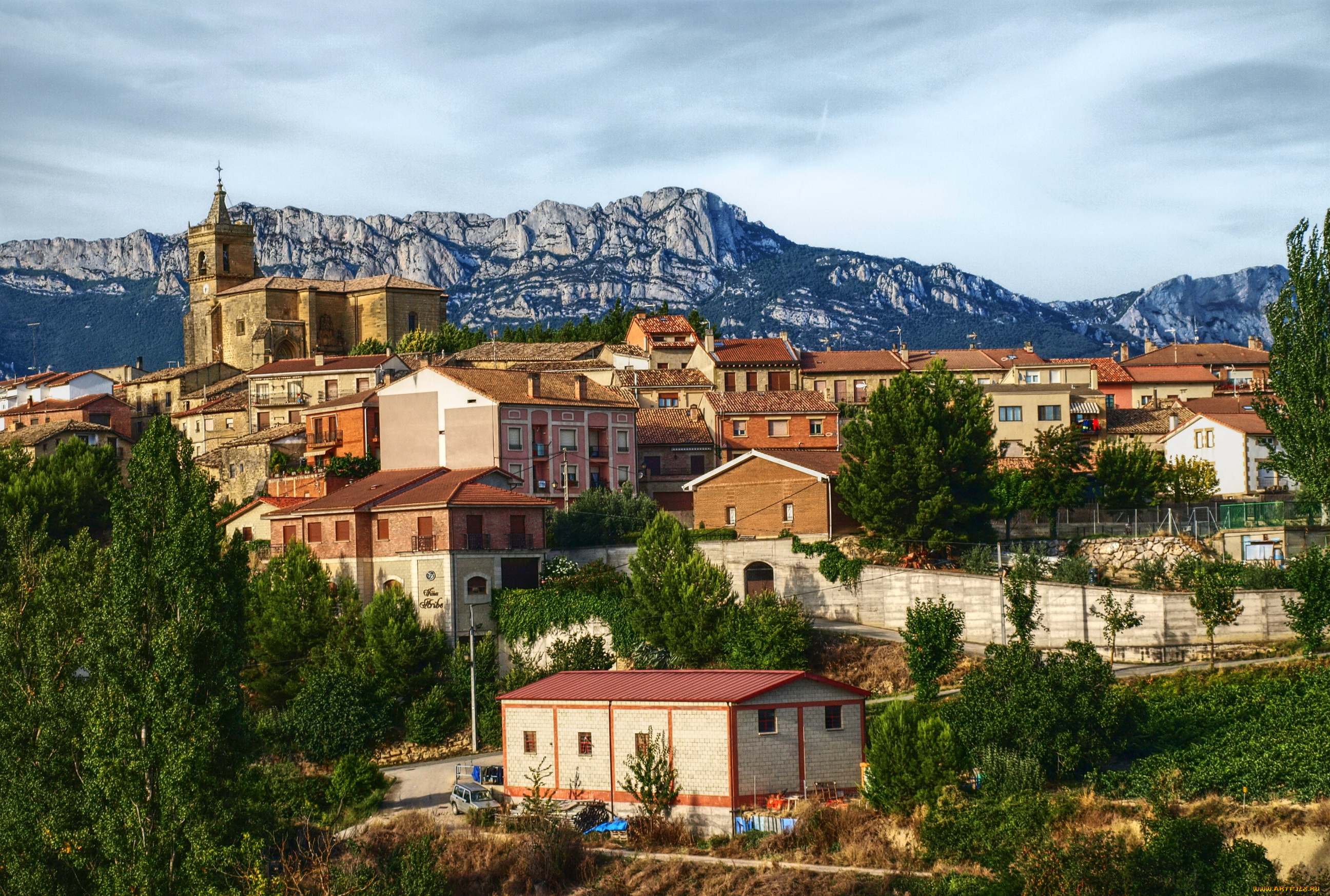 испания, риоха, алавеса, города, панорамы, здания, деревья, панорама