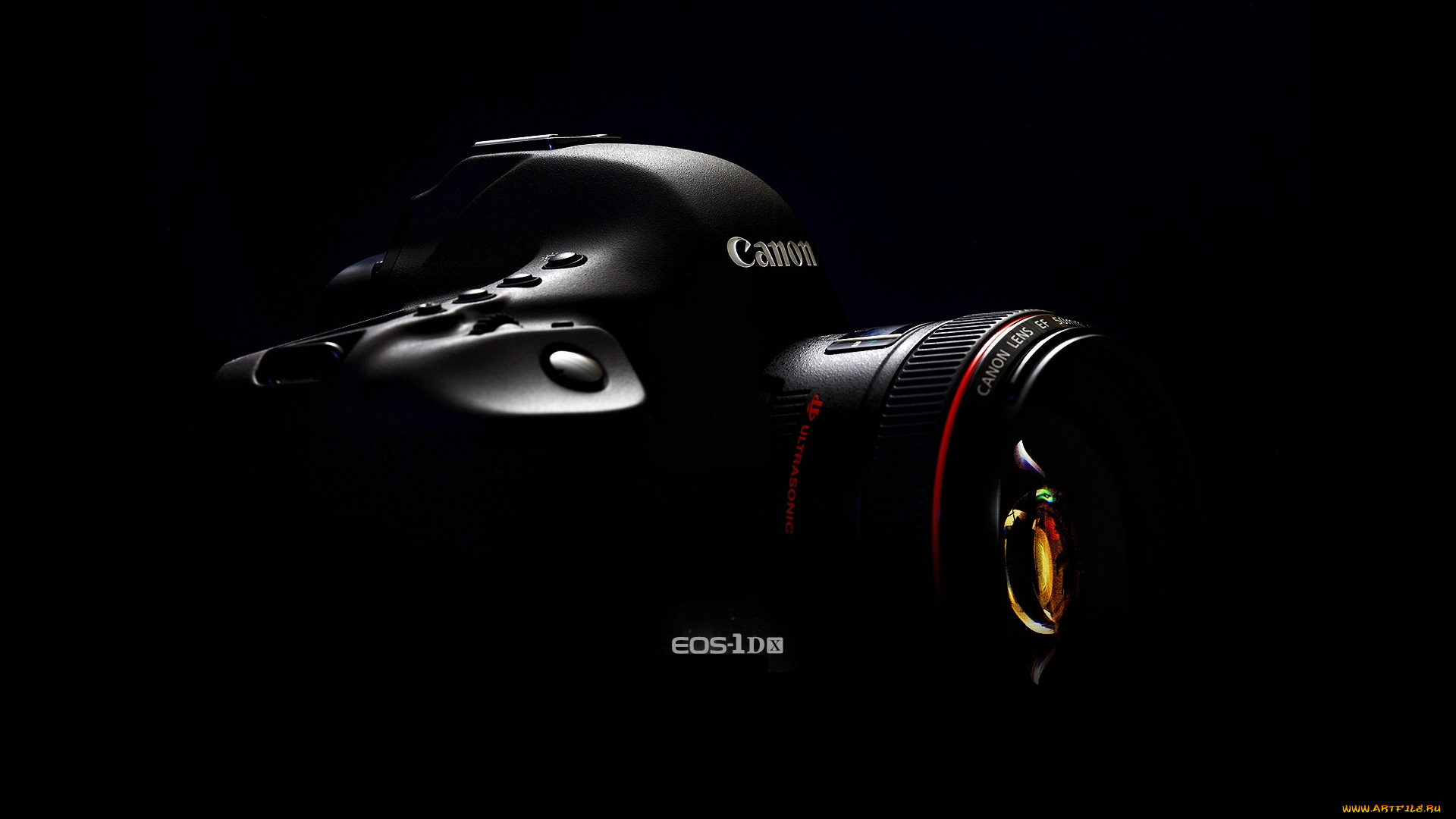 бренды, canon, черный, фон, фотоаппарат, 2l, ef, 50mm, f1, объектив