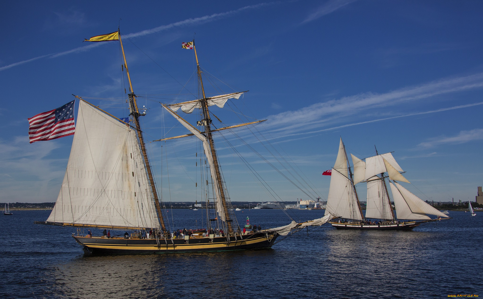 корабли, парусники, паруса, регата