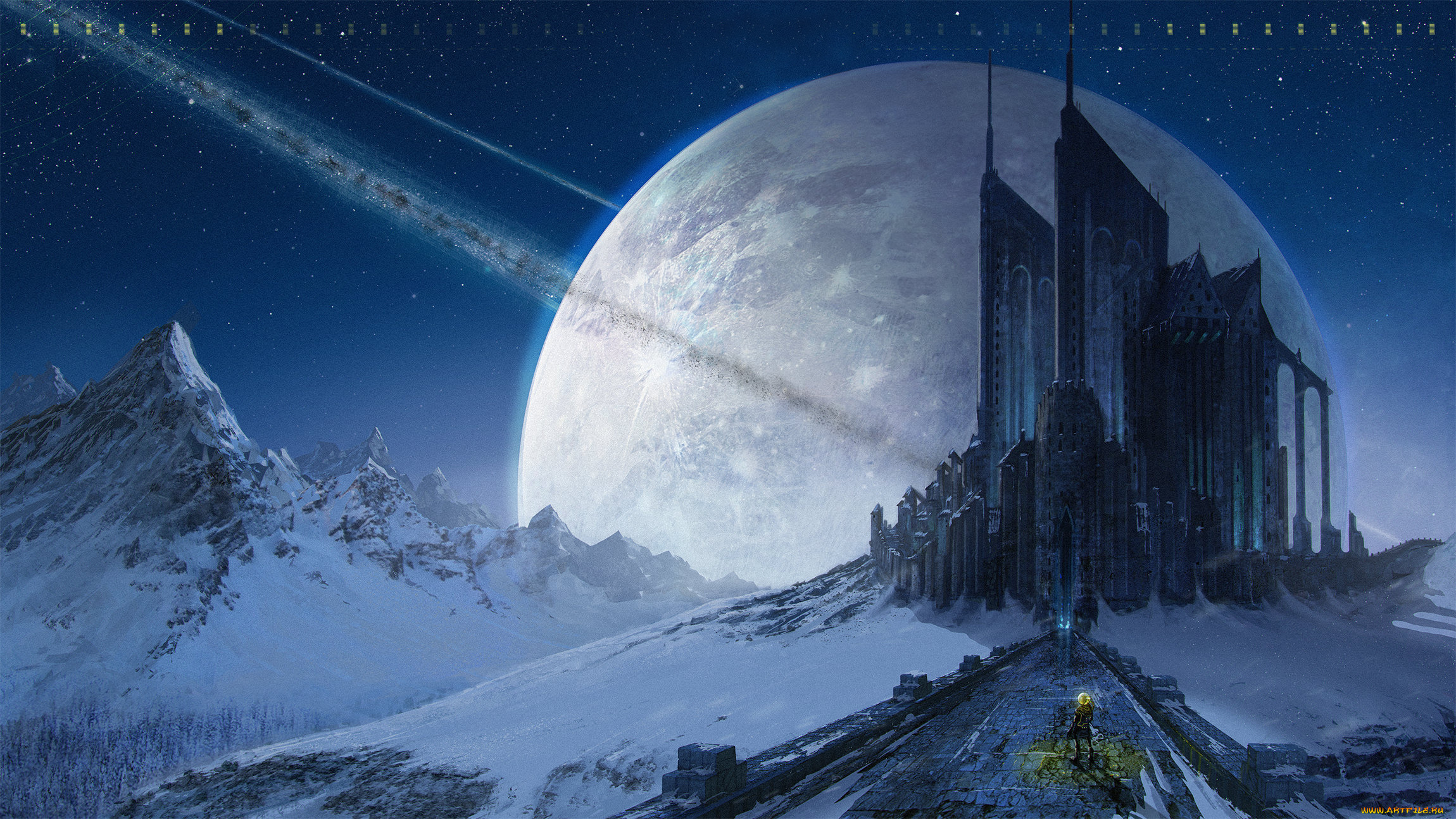 фэнтези, иные, миры, , иные, времена, дорога, замок, горы, планета, космос, небо, звезды