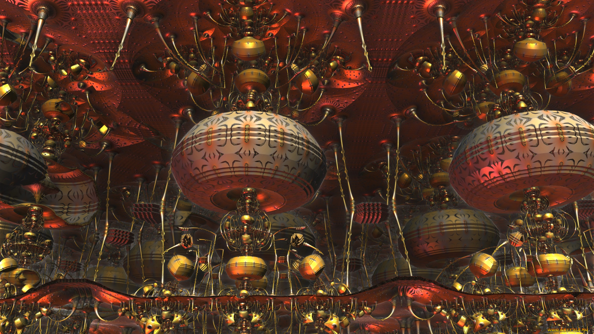 3д, графика, фракталы, , fractal, узор, цвета, фон