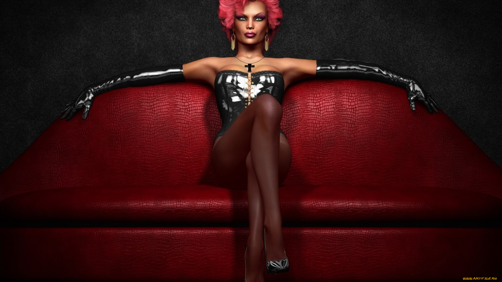 3д, графика, люди, , people, диван, фон, взгляд, девушка