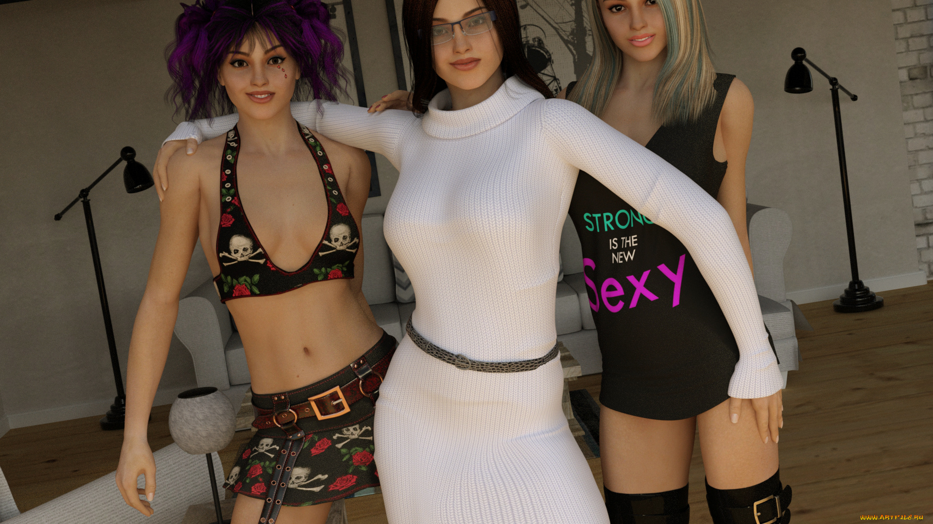 3д, графика, люди, , people, фон, взгляд, девушки