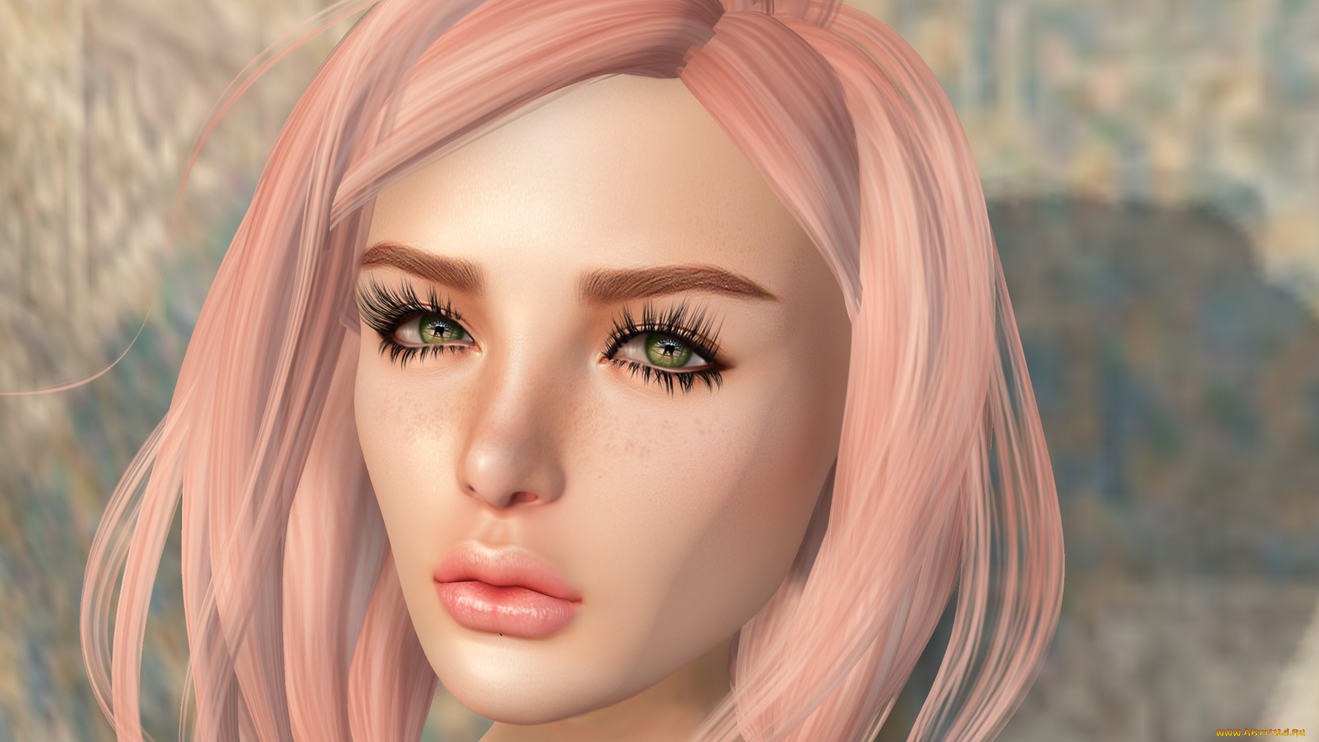 3д, графика, портрет, , portraits, фон, девушка, взгляд