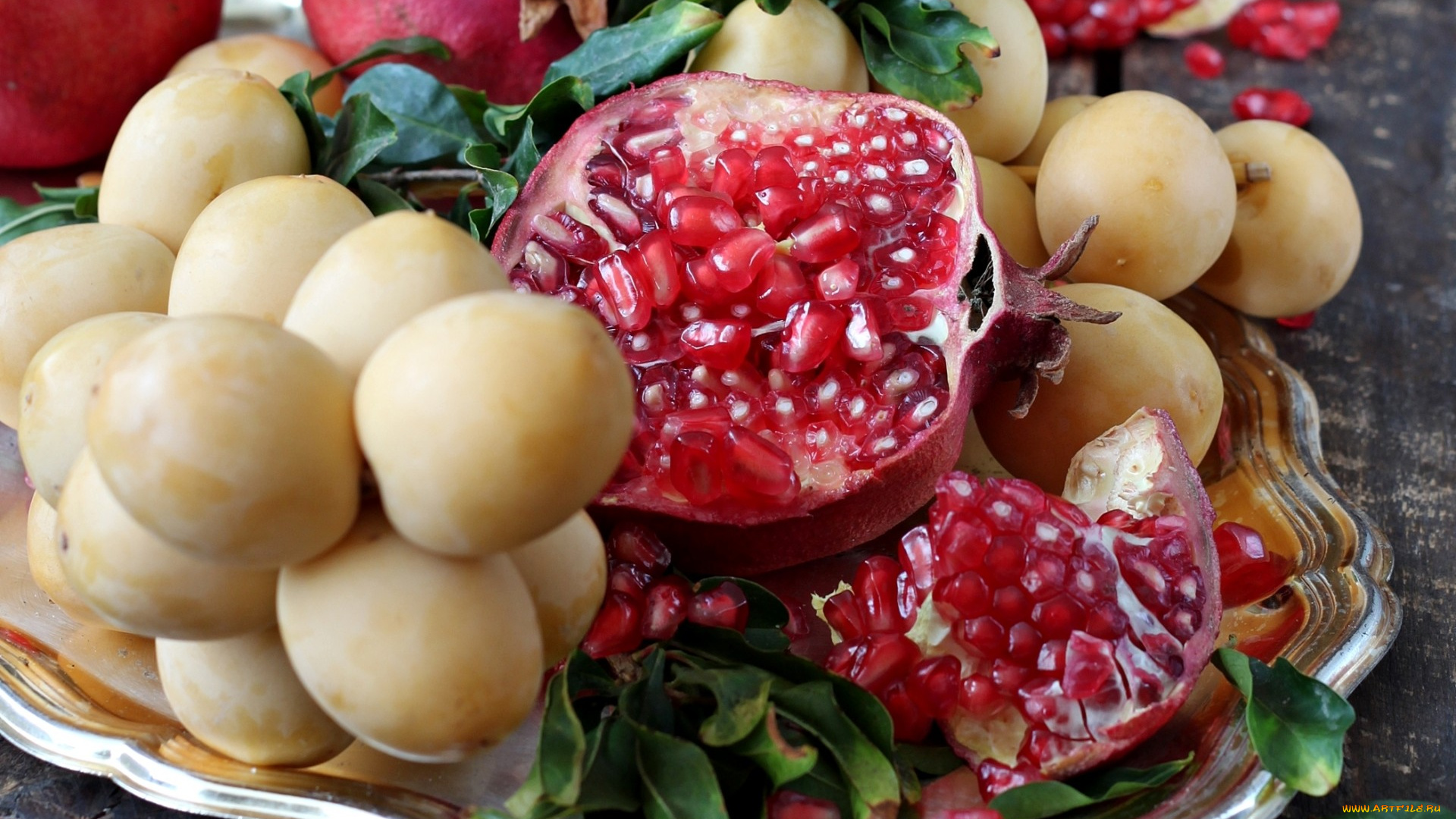 еда, фрукты, , ягоды, гранат, сливы, зерна