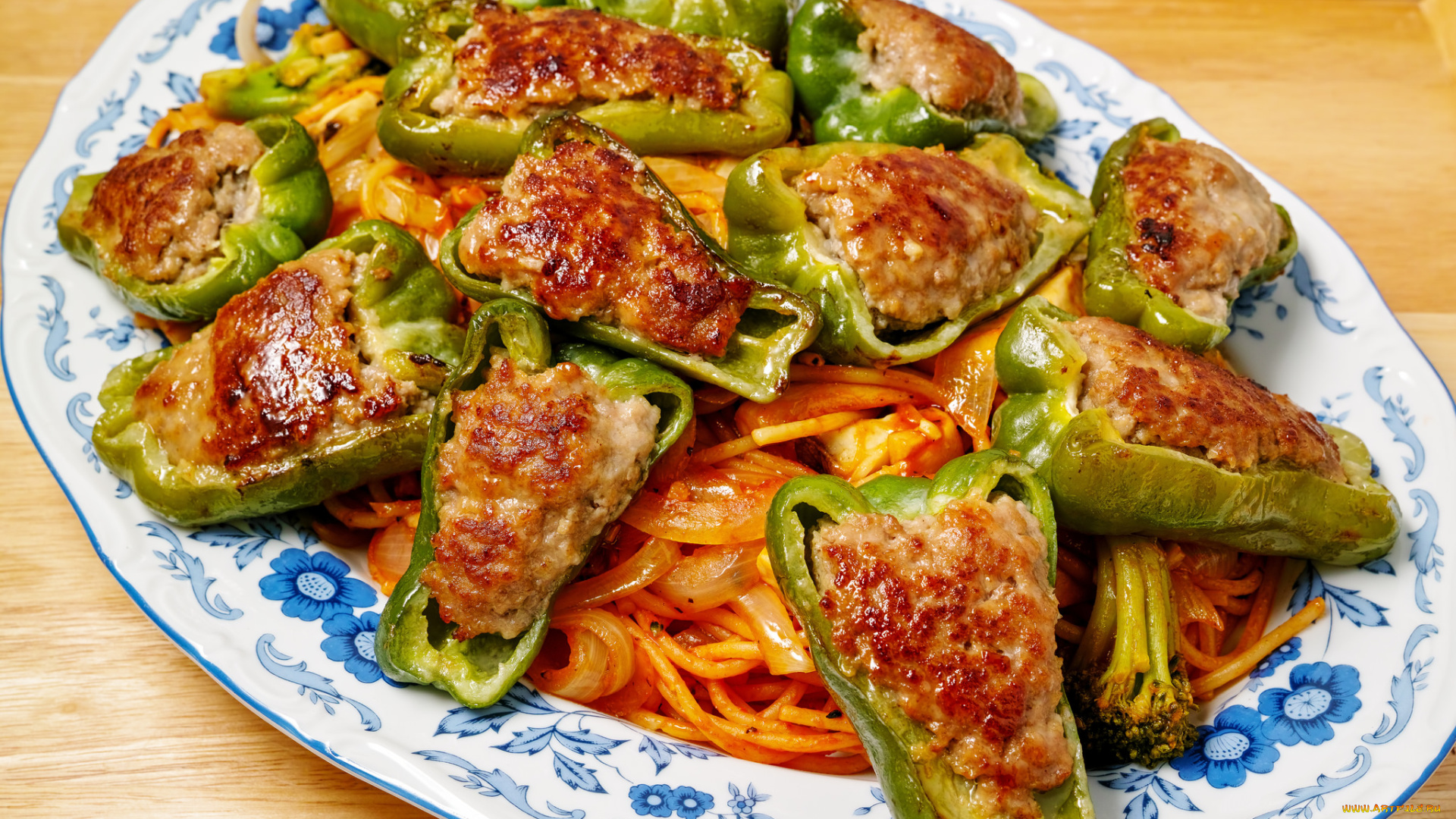 еда, вторые, блюда, фаршированный, перец