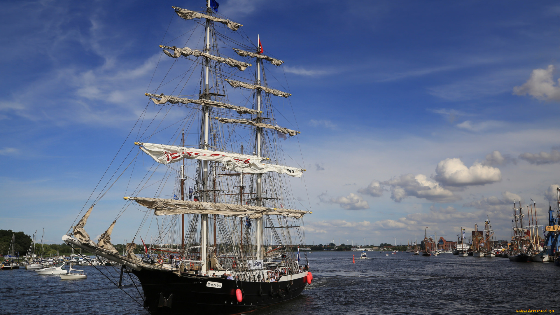 mercedes, -, hanse, sail, rostock, корабли, парусники, регата