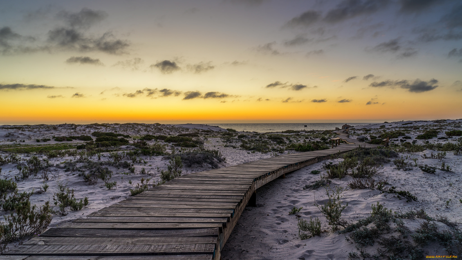 природа, дороги, пляж, настил