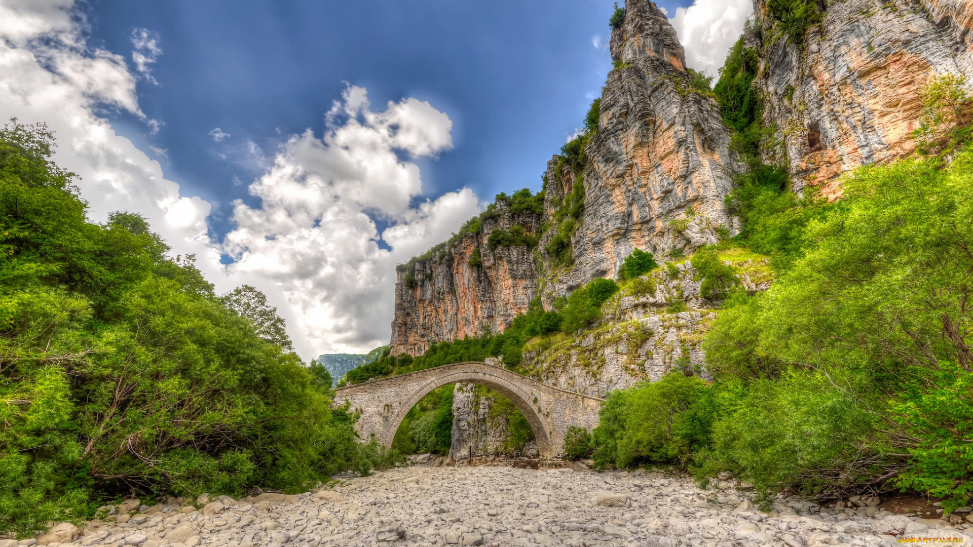 природа, горы, скалы, мост