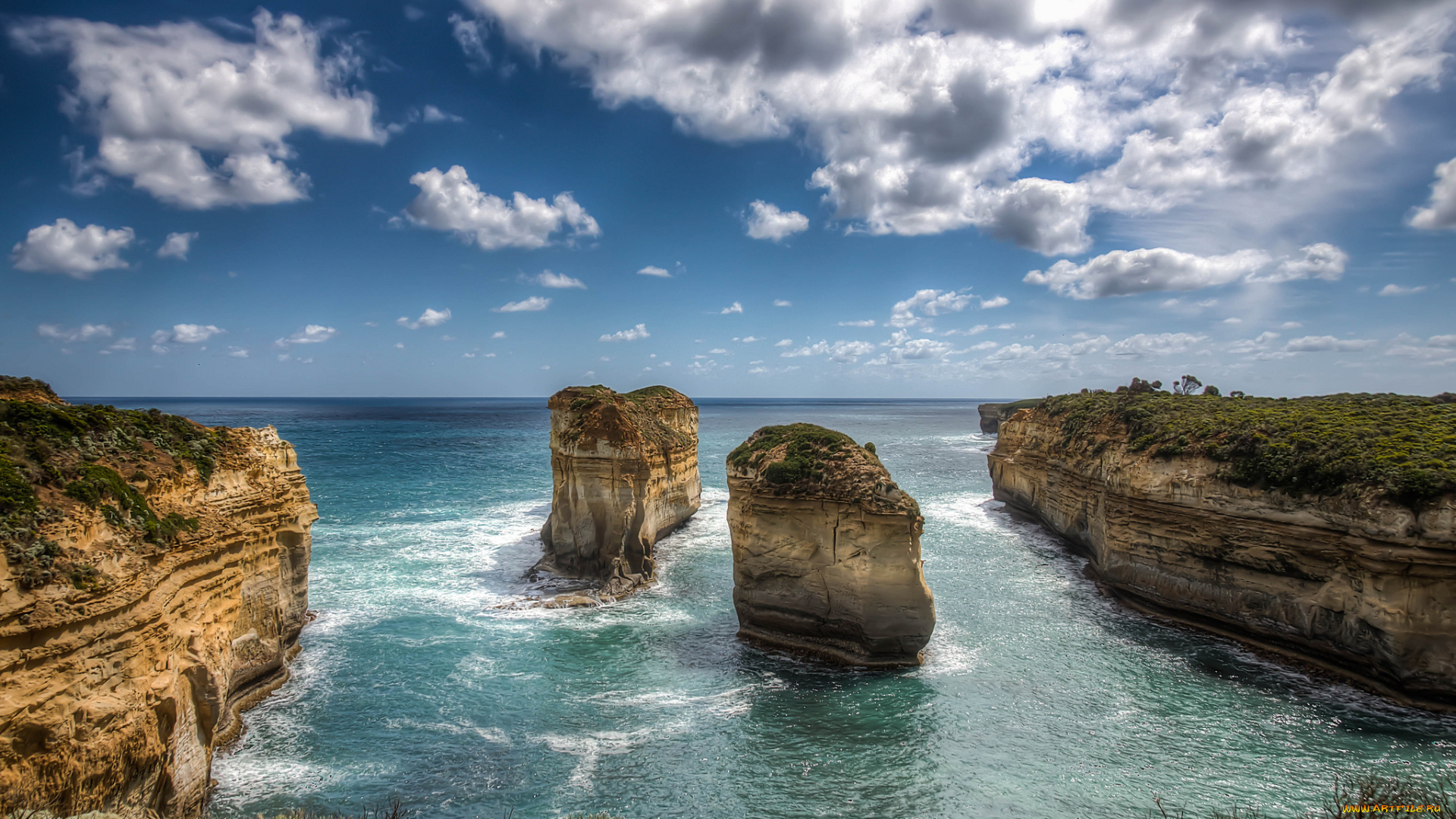 природа, побережье, скалы, океан