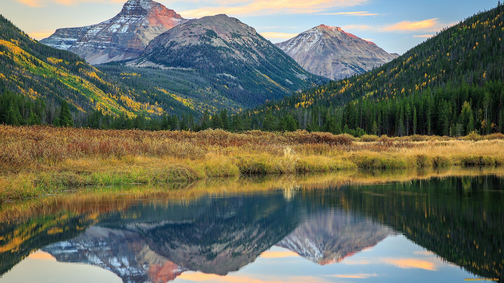 природа, реки, озера, небо, горы, отражение, цветы, озеро