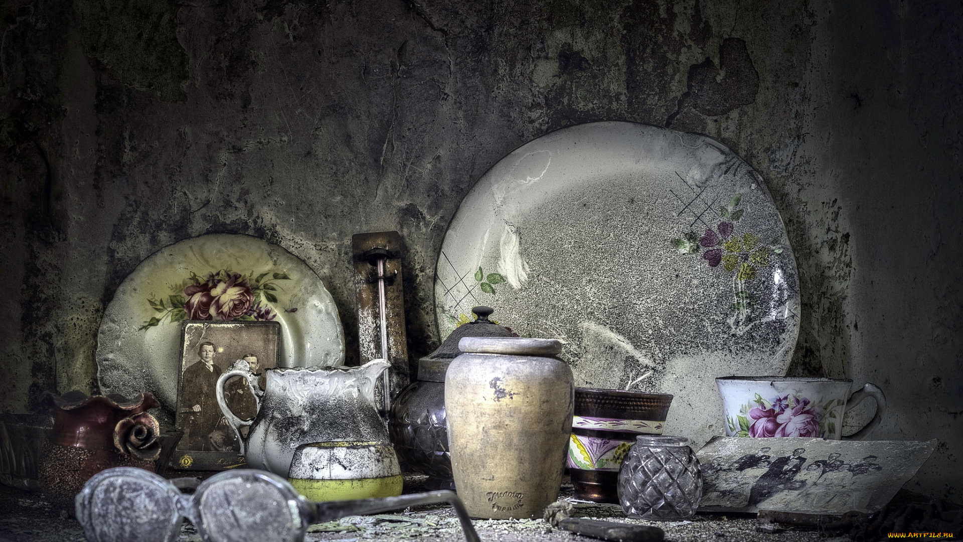 разное, ретро, , винтаж, посуда, фон, макро