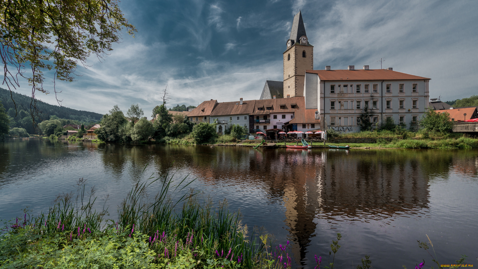 ro&, 382, mberk, города, замки, австрии, замок, городок, река