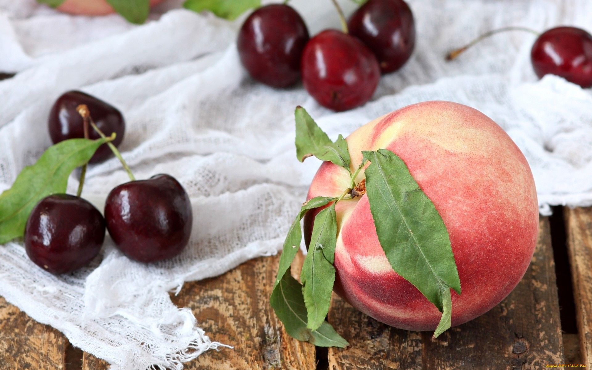 еда, фрукты, , ягоды, вишня, персик