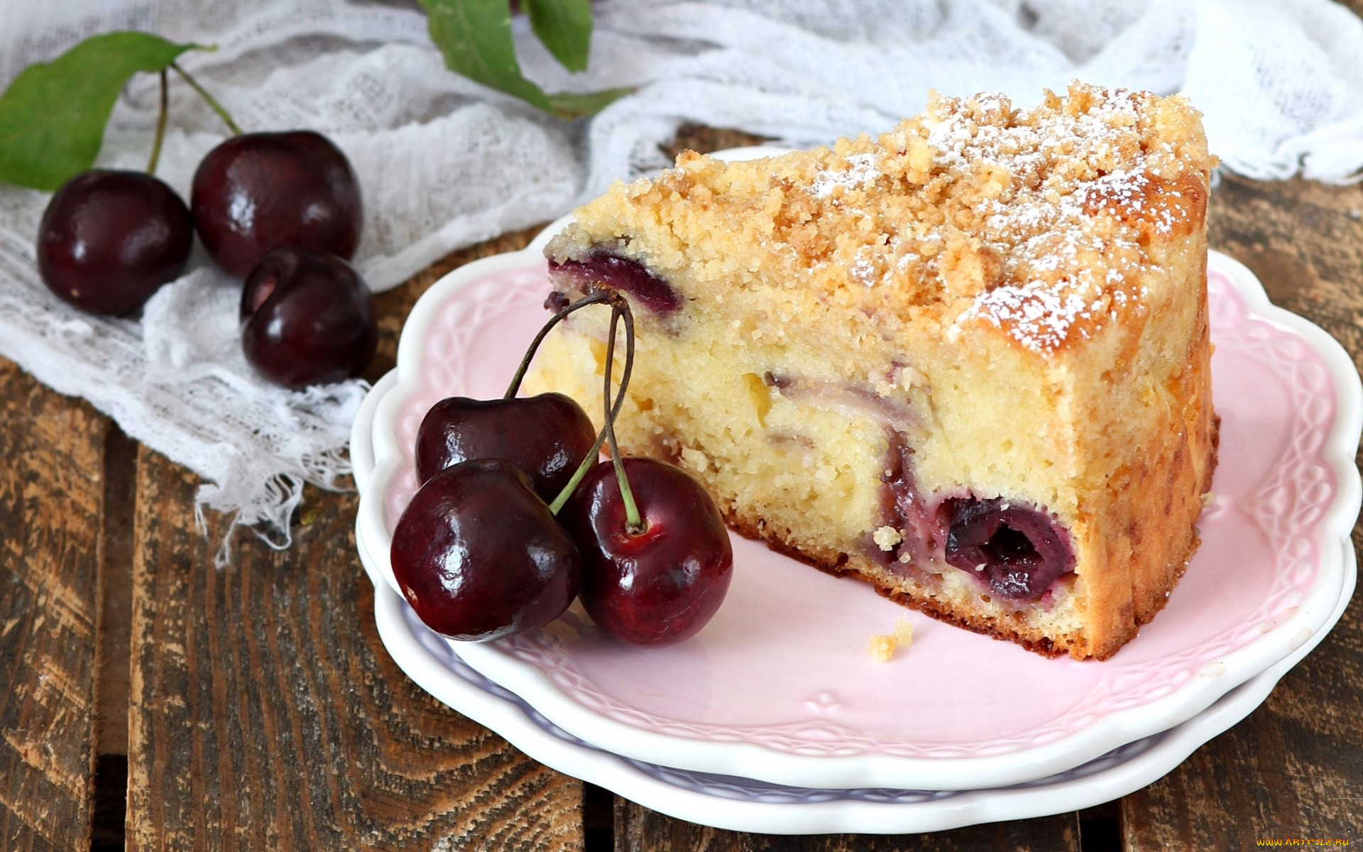 еда, пироги, вишня, выпечка, десерт, пирог