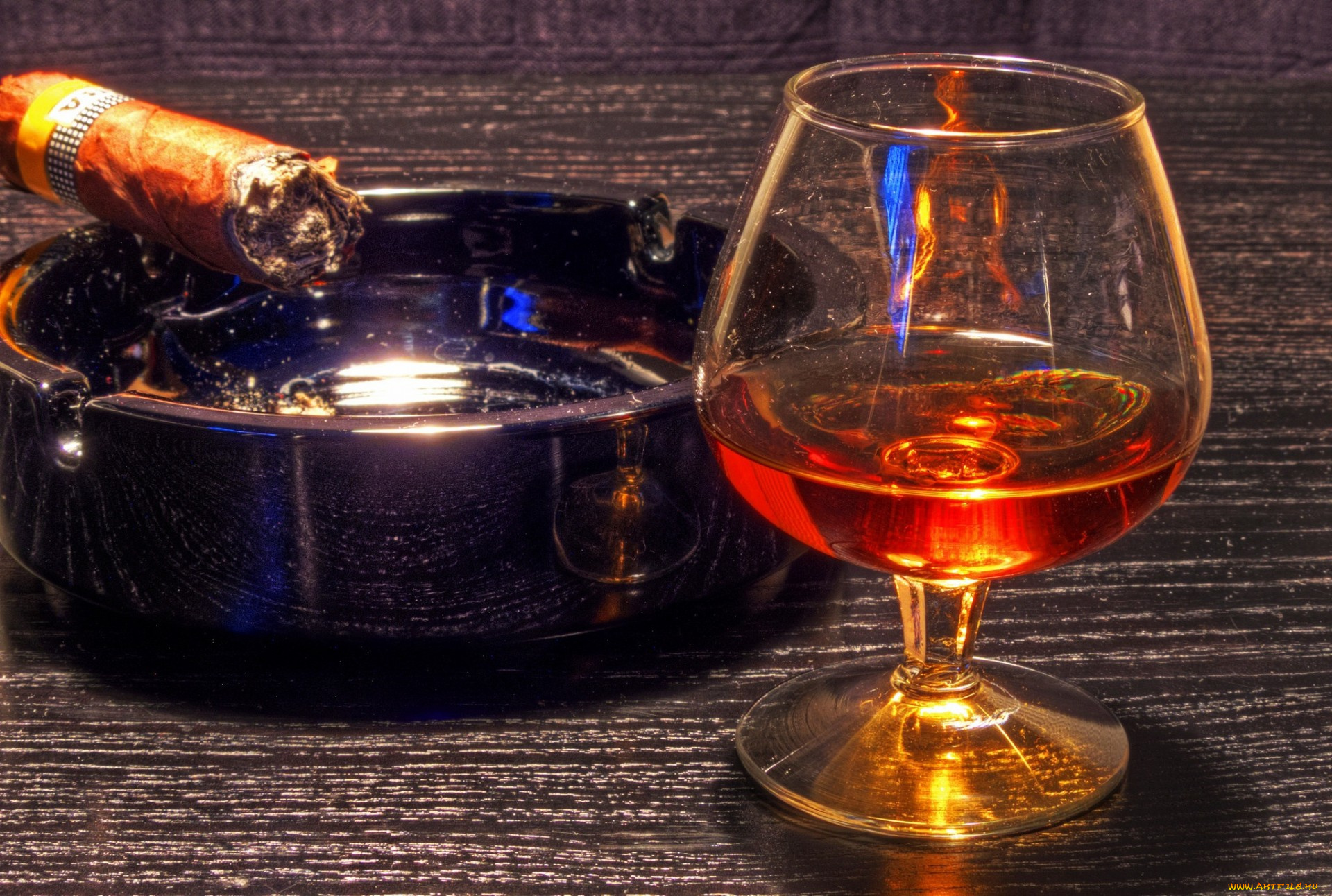 еда, напитки, коньяк, сигара