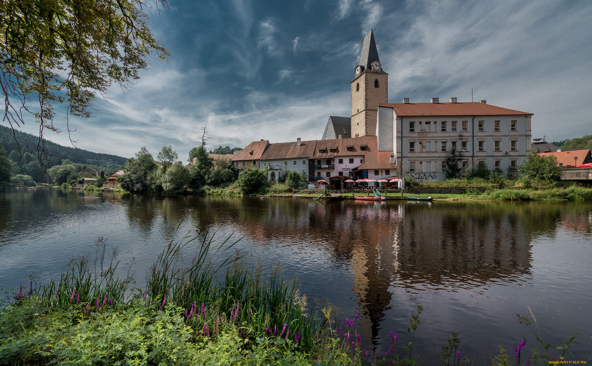 ro&, 382, mberk, города, замки, австрии, замок, городок, река
