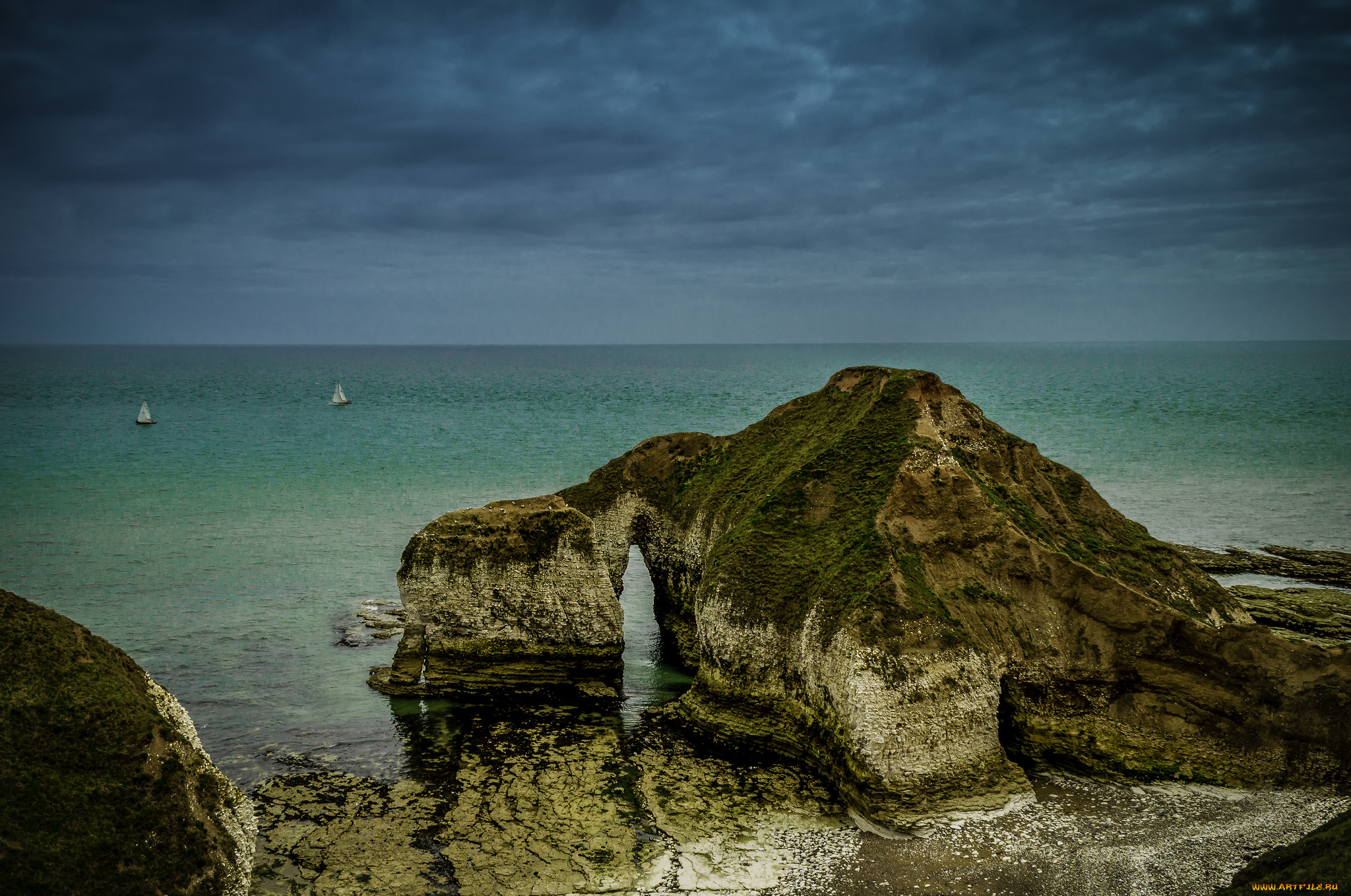 природа, побережье, море, скалы