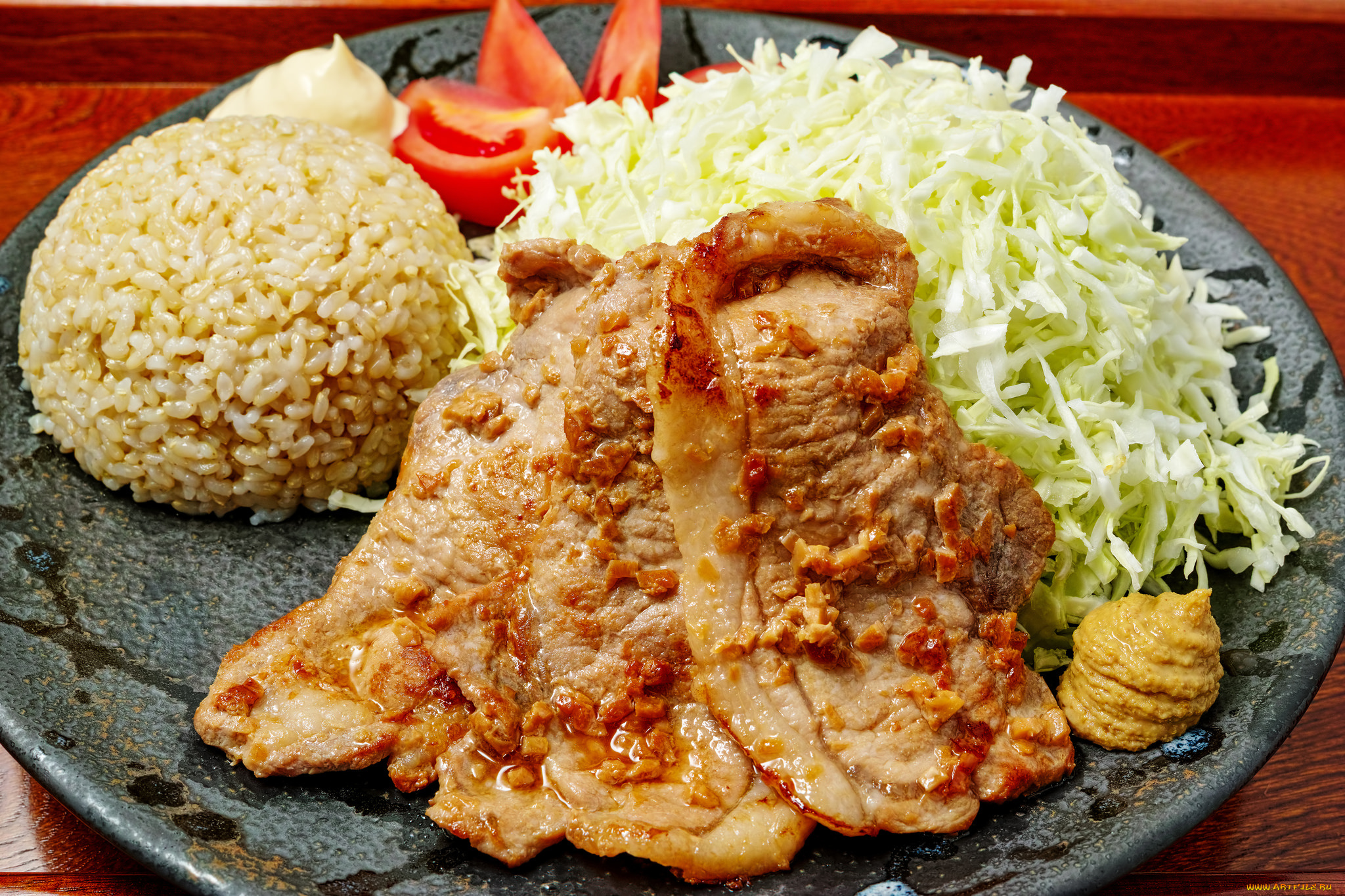 еда, вторые, блюда, рис, мясо, капуста