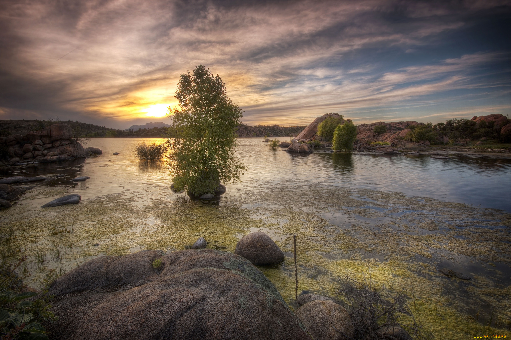 природа, восходы, закаты, сумерки, река, лес